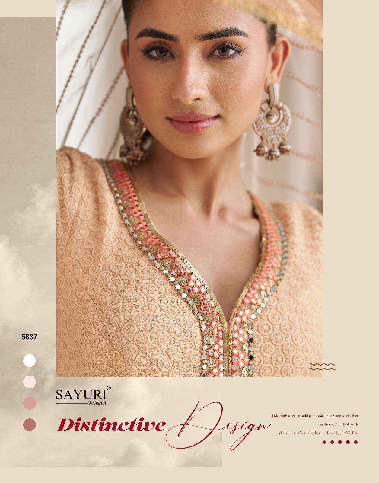 Sayuri Dawat 5834 To 5837 Latest Dsigner Indo Western Dress Wholesale Rate ( 4 Pcs Catalog )