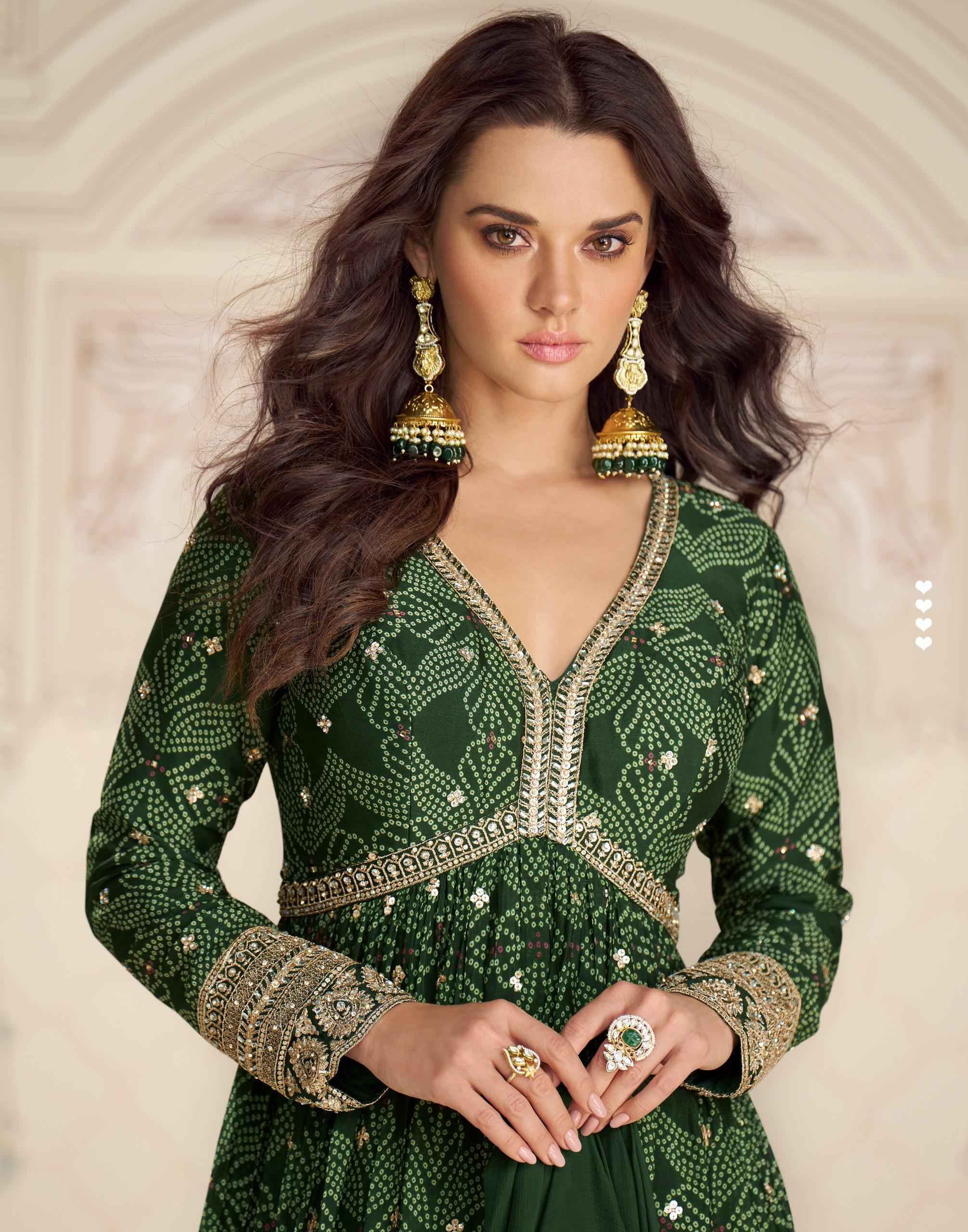 Sayuri Designer Bandhan Readymade Gown With Dupatta Chinon Silk 3 pcs Catalogue