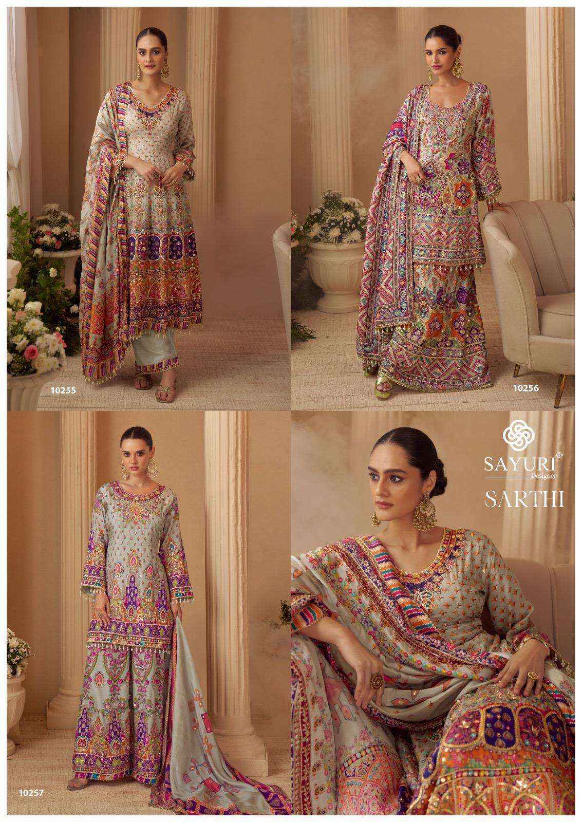 Sayuri Designer Sarthi Readymade Crepe Silk Suit Wholesale Rate ( 3 Pcs Catalog )