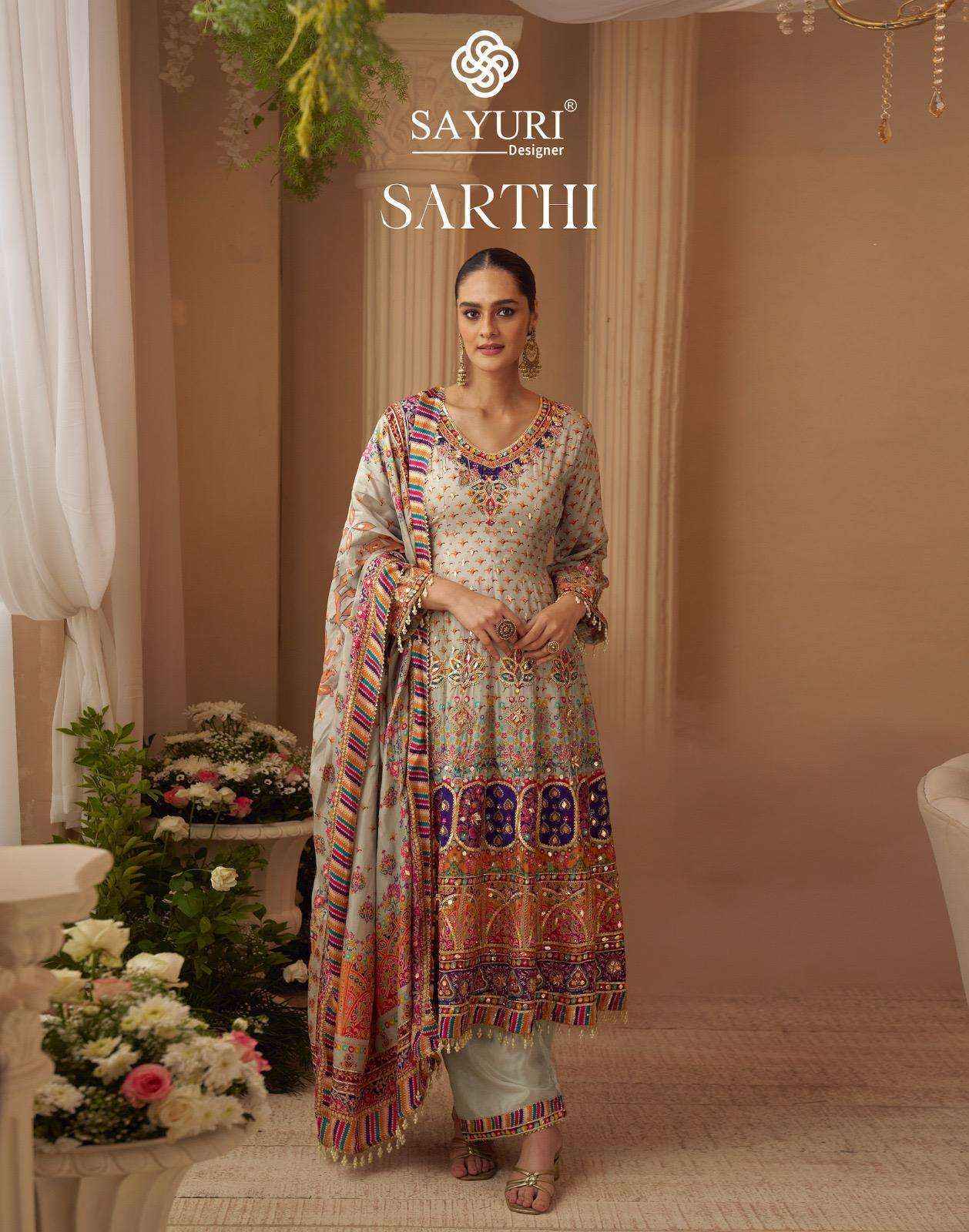 Sayuri Designer Sarthi Readymade Crepe Silk Suit Wholesale Rate ( 3 Pcs Catalog )