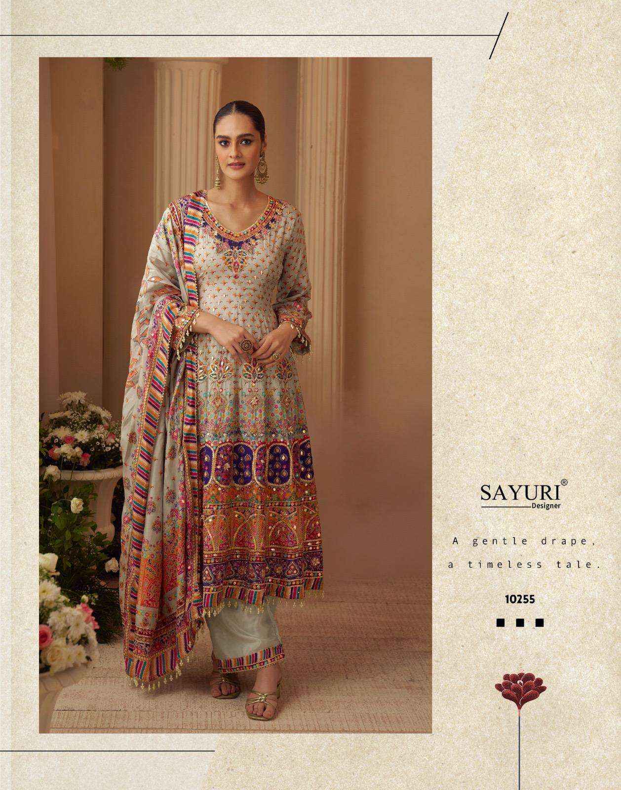Sayuri Designer Sarthi Readymade Crepe Silk Suit Wholesale Rate ( 3 Pcs Catalog )