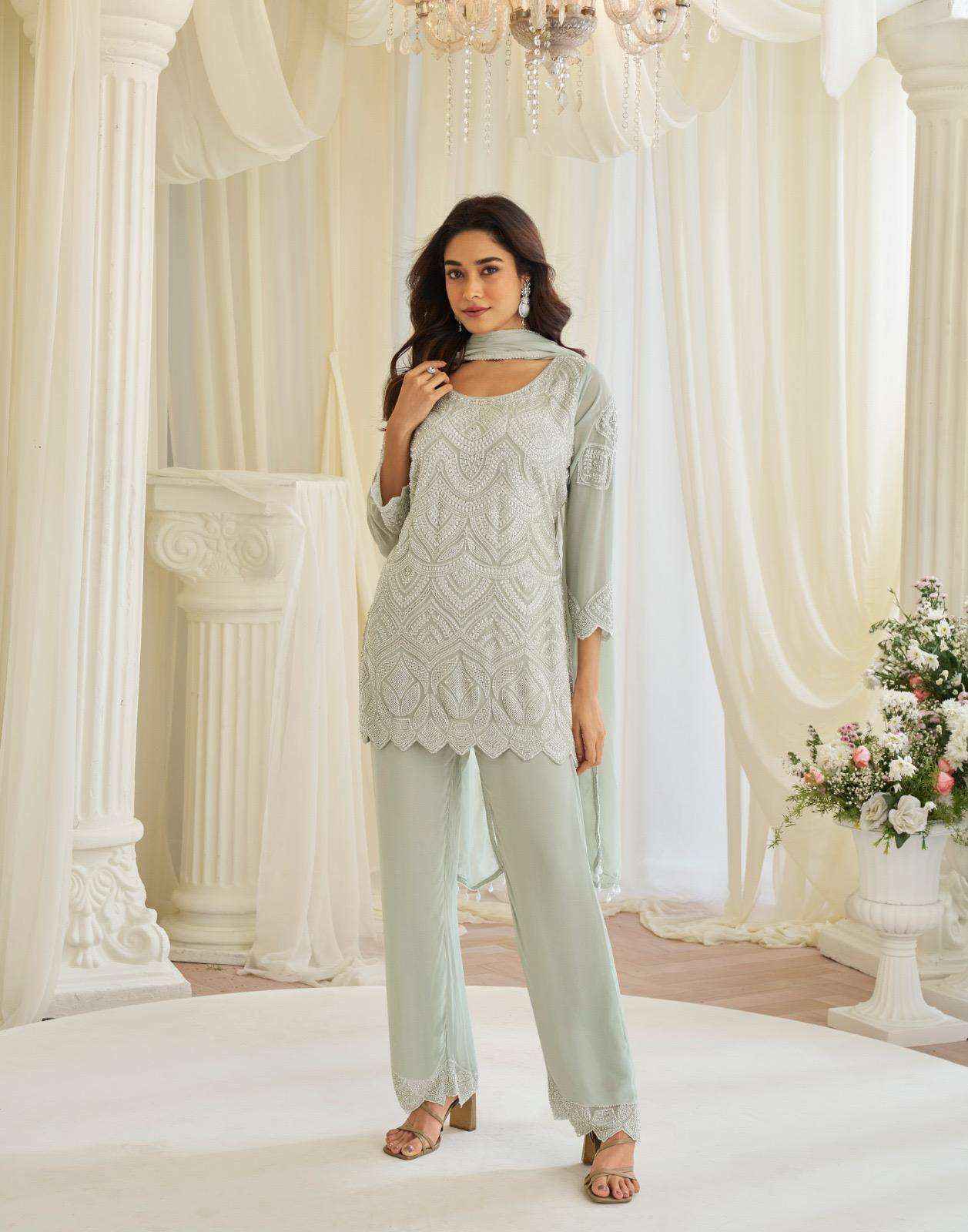Sayuri Hoor Partywear Latest Style Palazzo Suit Wholesale Rate ( 5 Pcs Catalog )