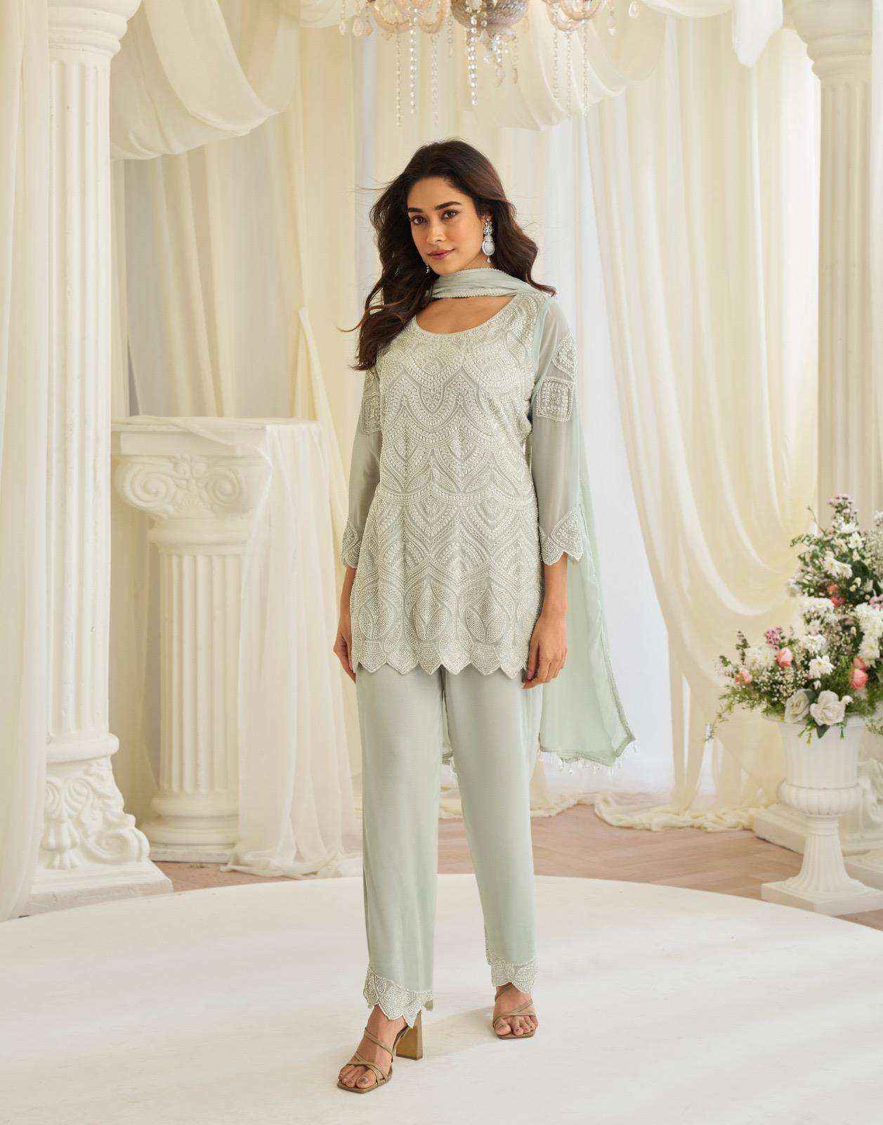 Sayuri Hoor Partywear Latest Style Palazzo Suit Wholesale Rate ( 5 Pcs Catalog )