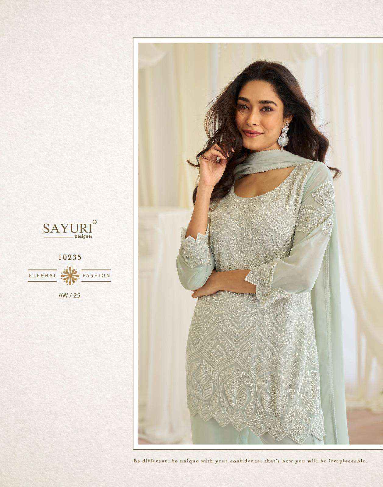 Sayuri Hoor Partywear Latest Style Palazzo Suit Wholesale Rate ( 5 Pcs Catalog )