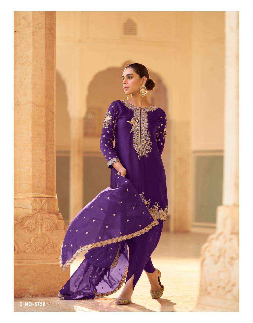 Sayuri Siya 5757 To 5759 Designer Doti Suit Latest Suit Wholesale Rate ( 3 Pcs Catalog )