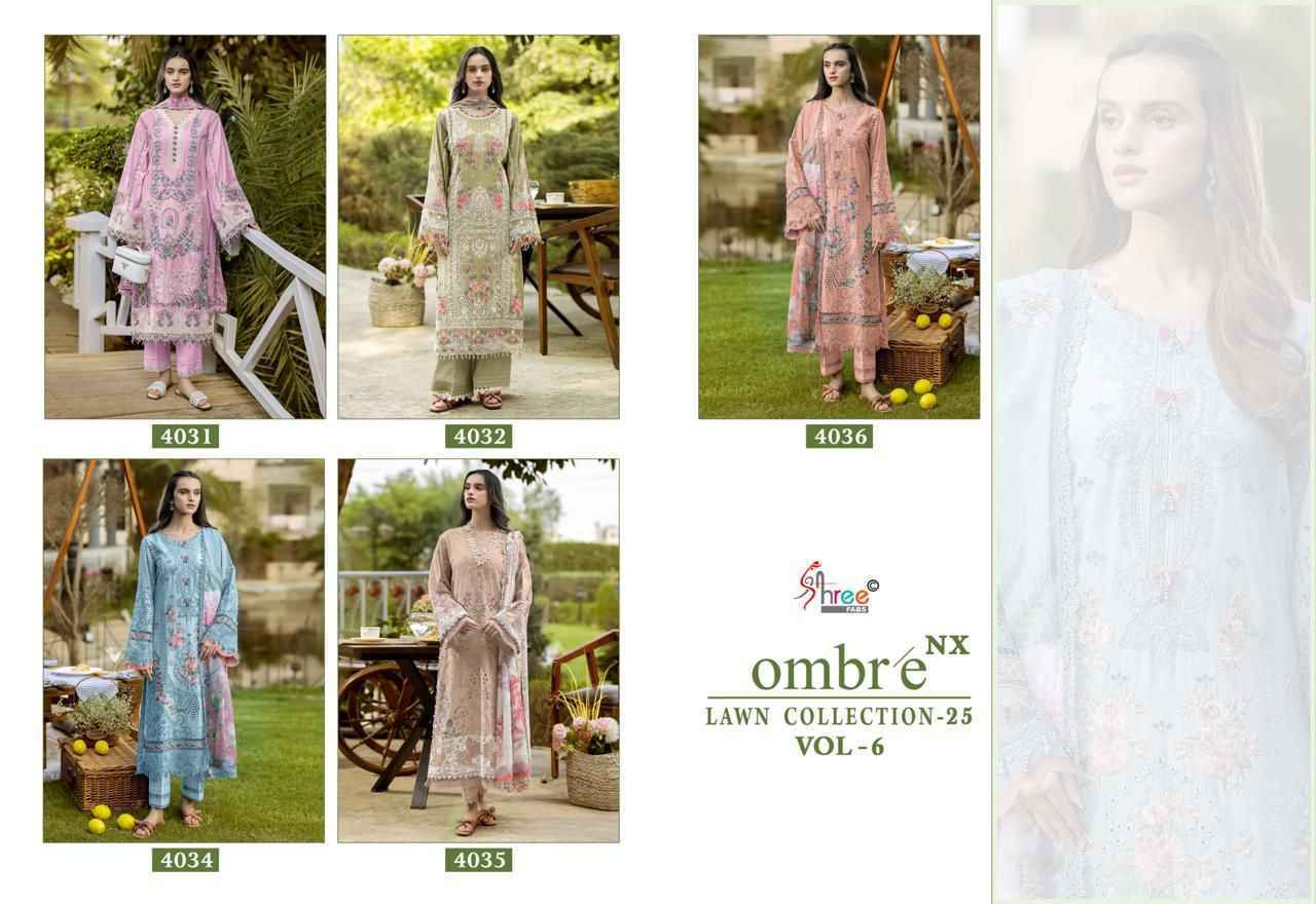 Shree Fabs Ombre Nx Lawn Collection 25 Vol 6 Cotton Pakistani Dress Material ( 5 pcs Catalogue )
