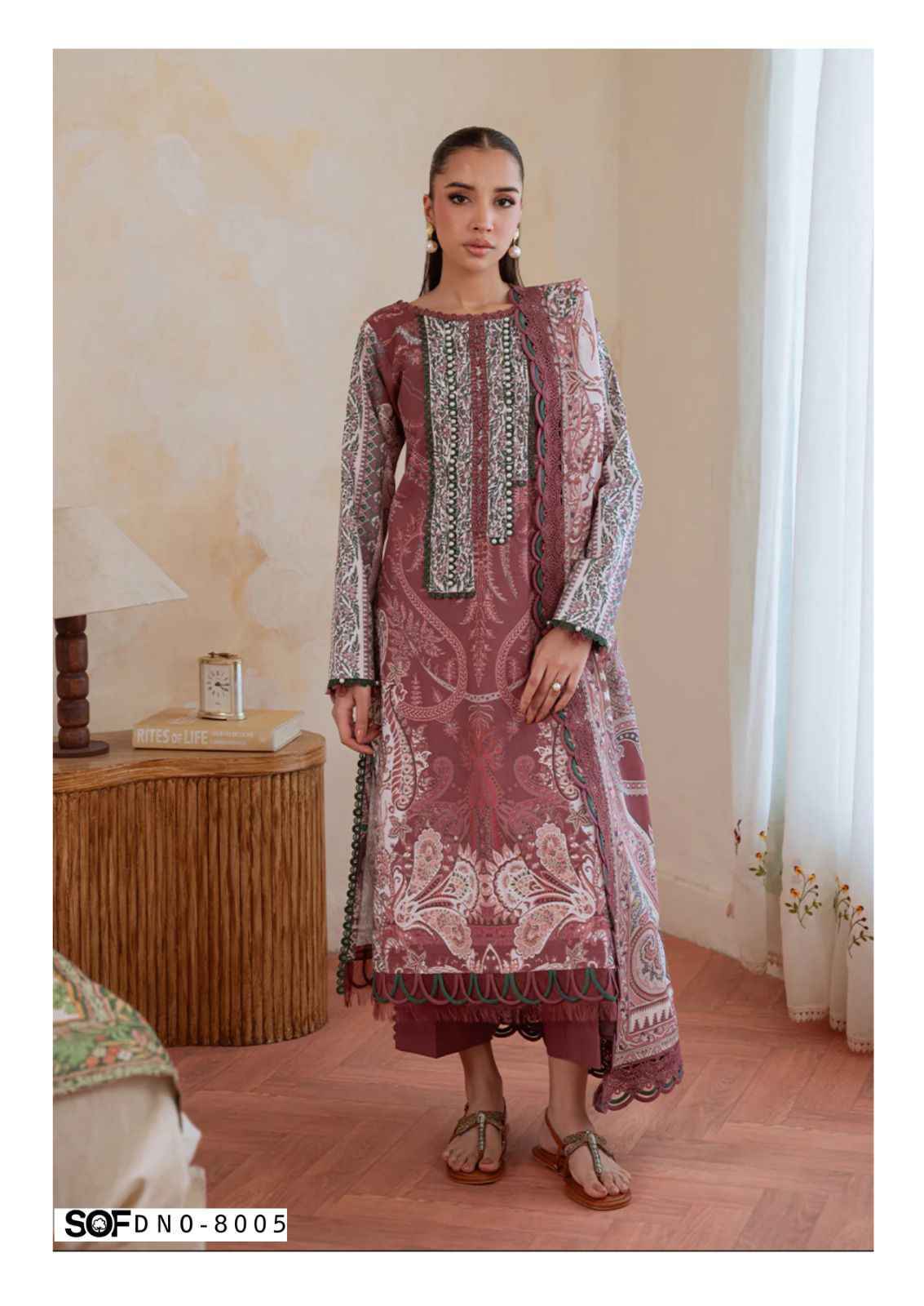 Shree Om Fab Saira Rizwan Vol 8 Lawn Cotton Dress Material Surat Wholesale ( 6 pcs Catalogue )