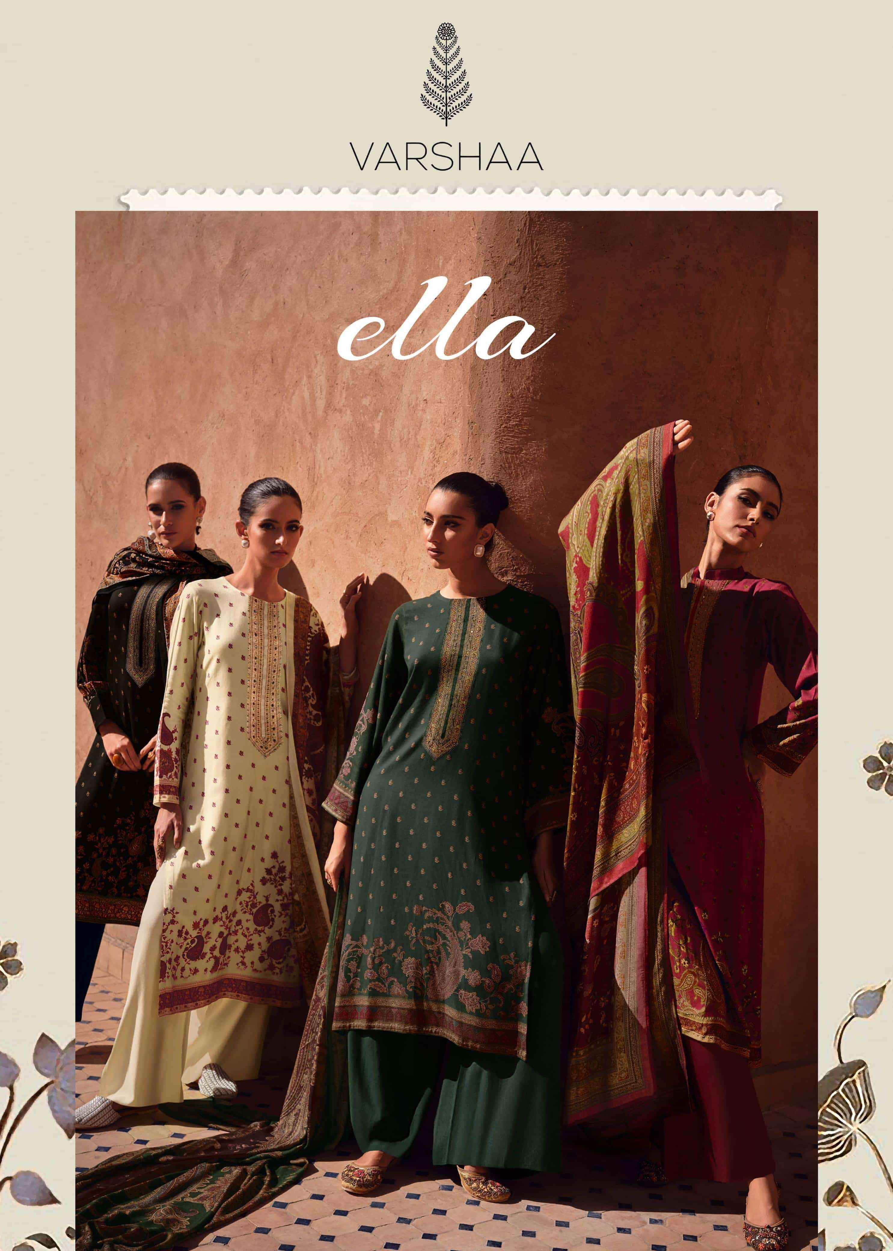 Varsha Ella Fancy Digital Printed Muslin Salwar Kameez Wholesale Rate ( 6 Pcs Catalog )