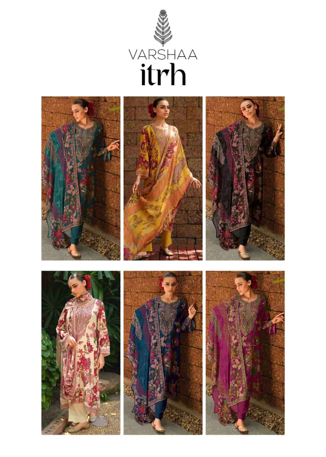 Varsha Fashion Itrh Silk Ladies Ladies Dress Material Wholesale Market Surat ( 6 Pcs Catalogue )
