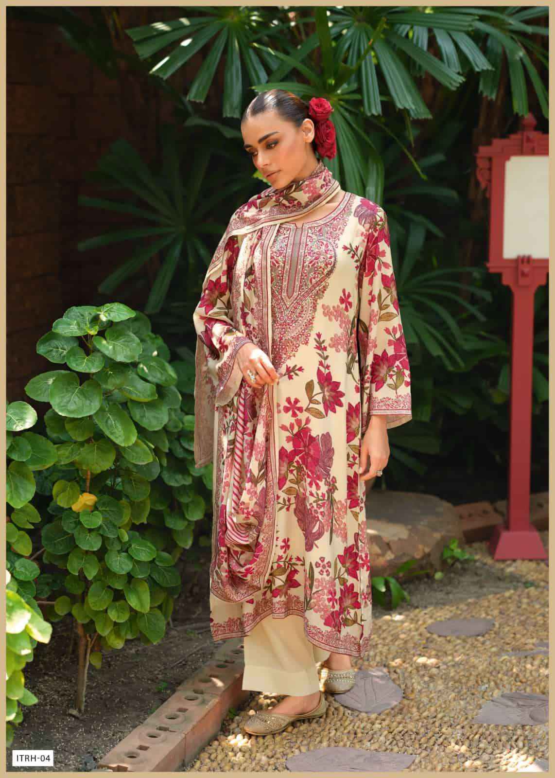 Varsha Fashion Itrh Silk Ladies Ladies Dress Material Wholesale Market Surat ( 6 Pcs Catalogue )