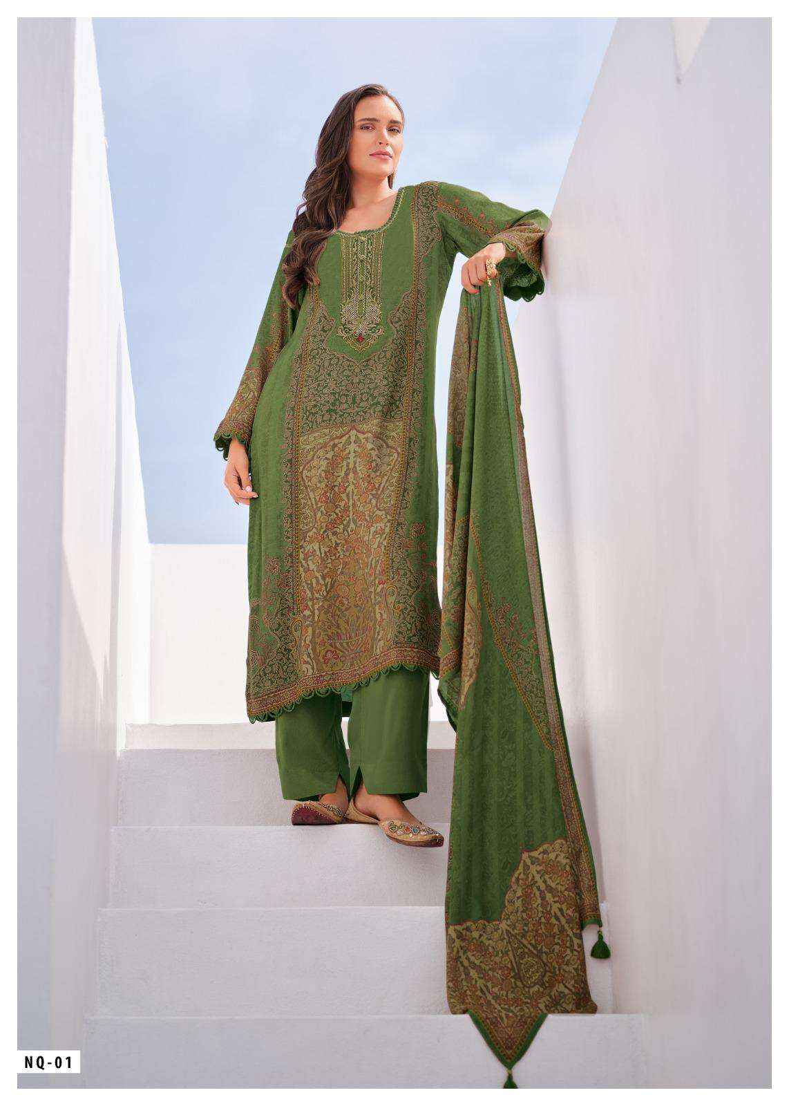 Varsha Naqashi Exclusive Modal Satin Ladies Salwar Kameez Wholesale Rate ( 5 Pcs Catalog )