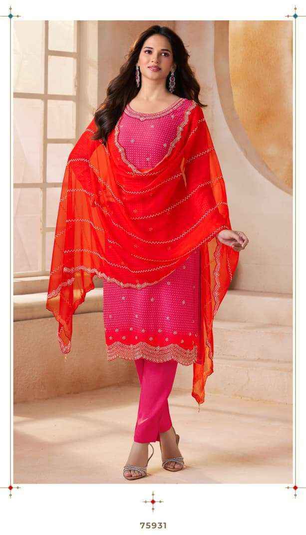 Vinay Fashion Kuleesh Mishka Organza Salwar Kameez Wholesale Rate ( 4 Pcs Catalog )