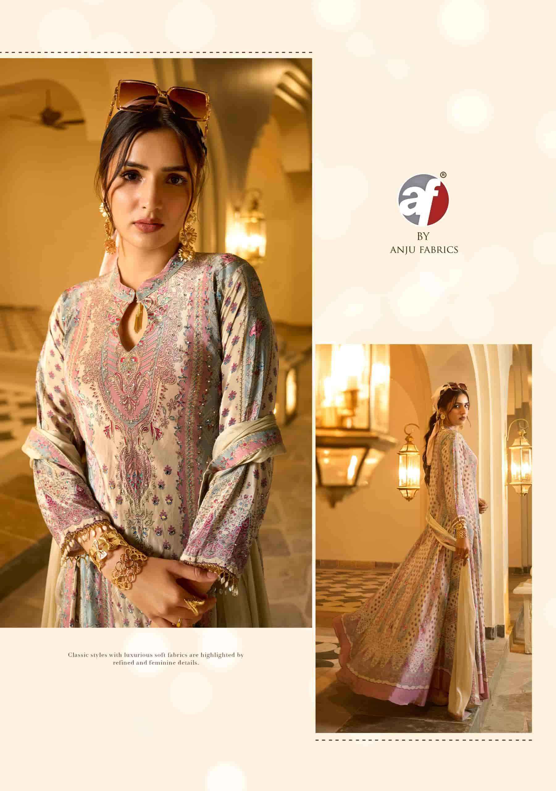 Af Stock Out Deedar By Anju Fabrics Designer Gown Dupatta Set Latest Wholesale Rate ( 6 Pcs Catalog )