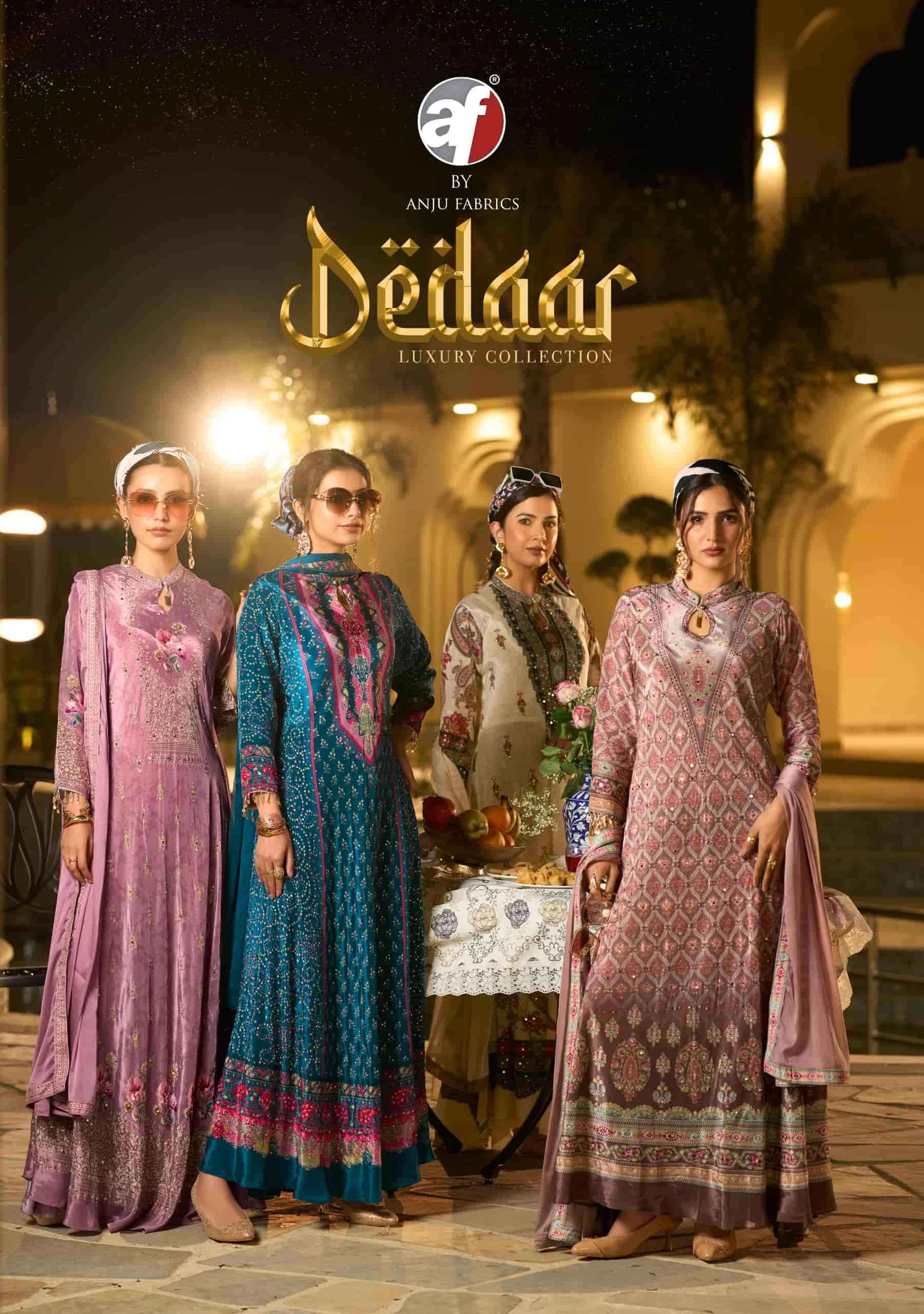 Af Stock Out Deedar By Anju Fabrics Designer Gown Dupatta Set Latest Wholesale Rate ( 6 Pcs Catalog )