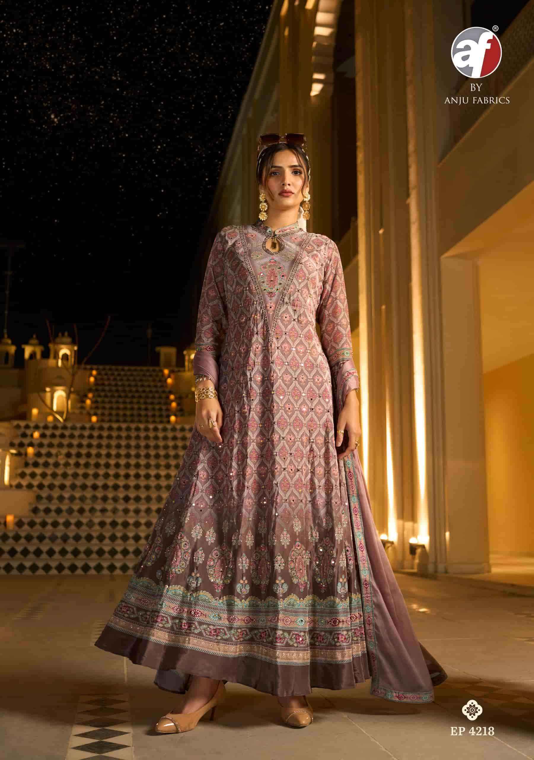 Af Stock Out Deedar By Anju Fabrics Designer Gown Dupatta Set Latest Wholesale Rate ( 6 Pcs Catalog )