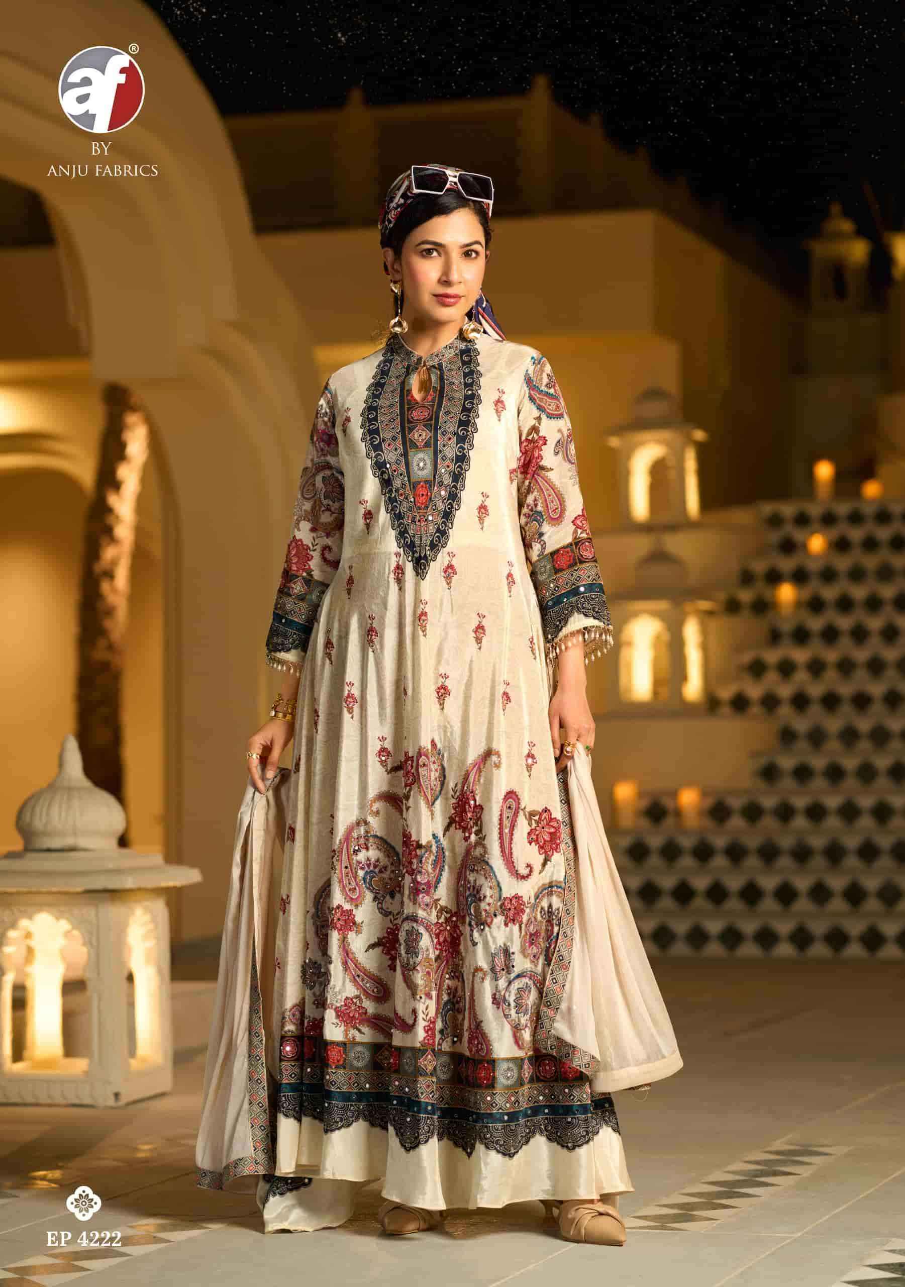 Af Stock Out Deedar By Anju Fabrics Designer Gown Dupatta Set Latest Wholesale Rate ( 6 Pcs Catalog )