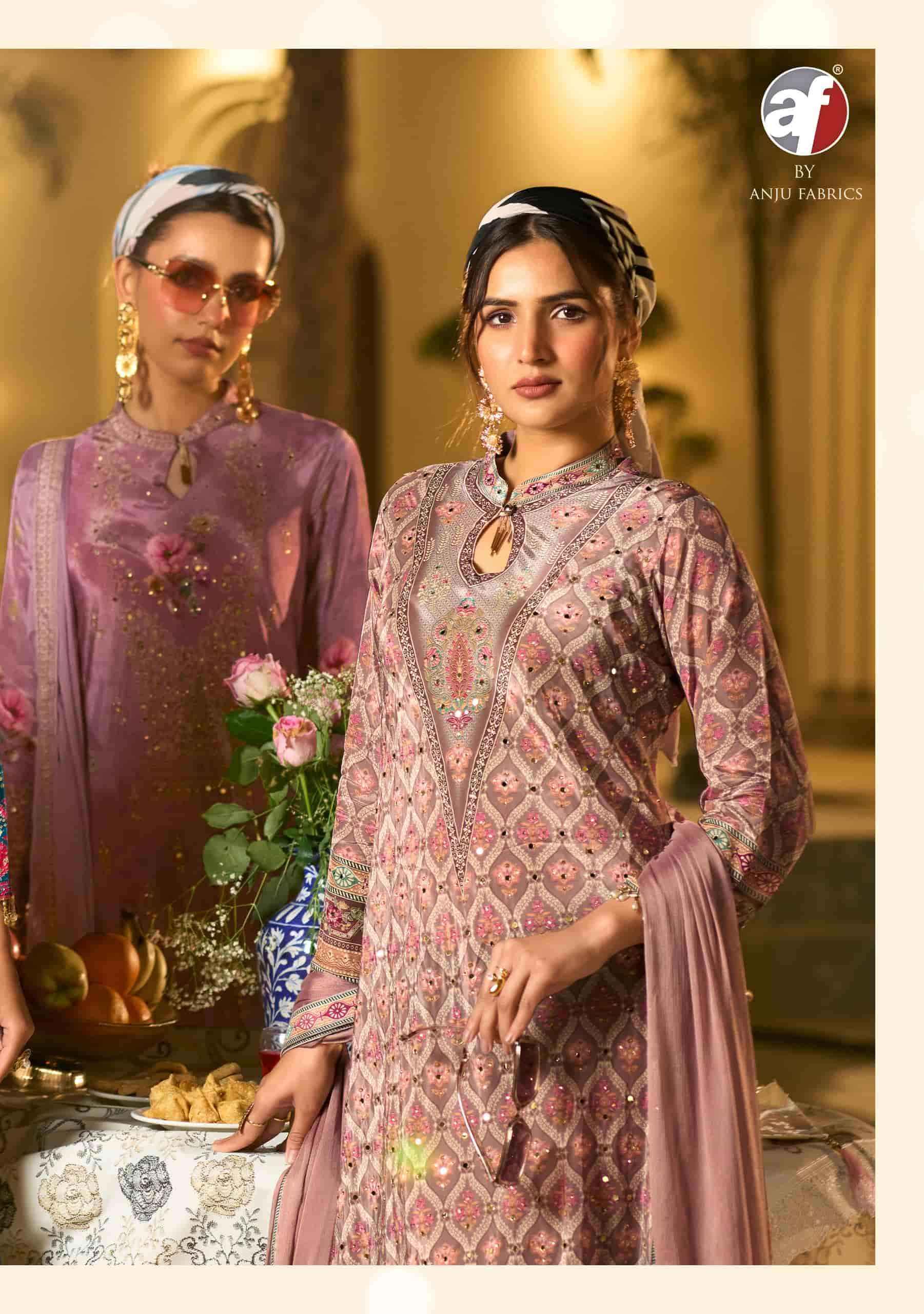 Af Stock Out Deedar By Anju Fabrics Designer Gown Dupatta Set Latest Wholesale Rate ( 6 Pcs Catalog )