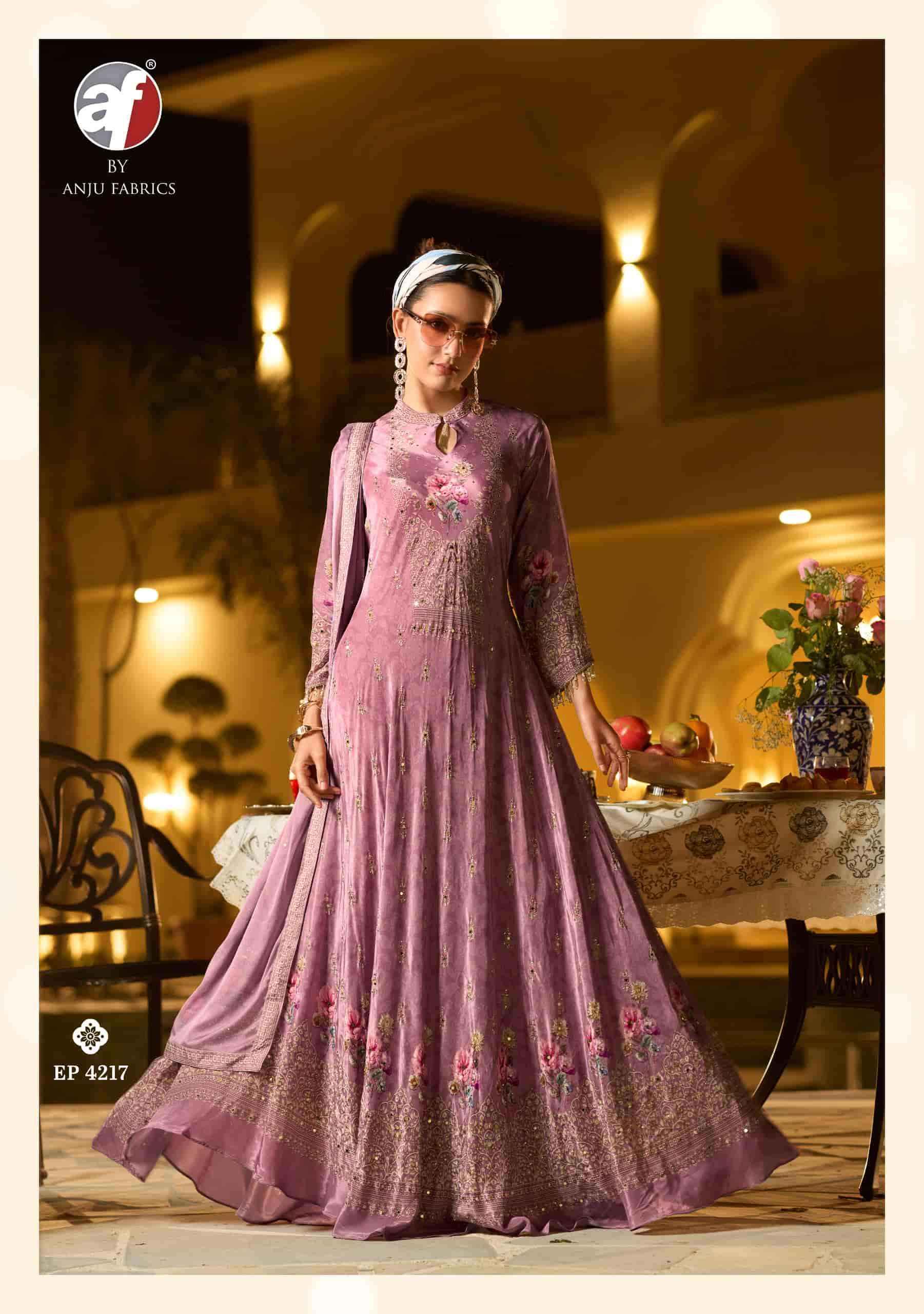 Af Stock Out Deedar By Anju Fabrics Designer Gown Dupatta Set Latest Wholesale Rate ( 6 Pcs Catalog )