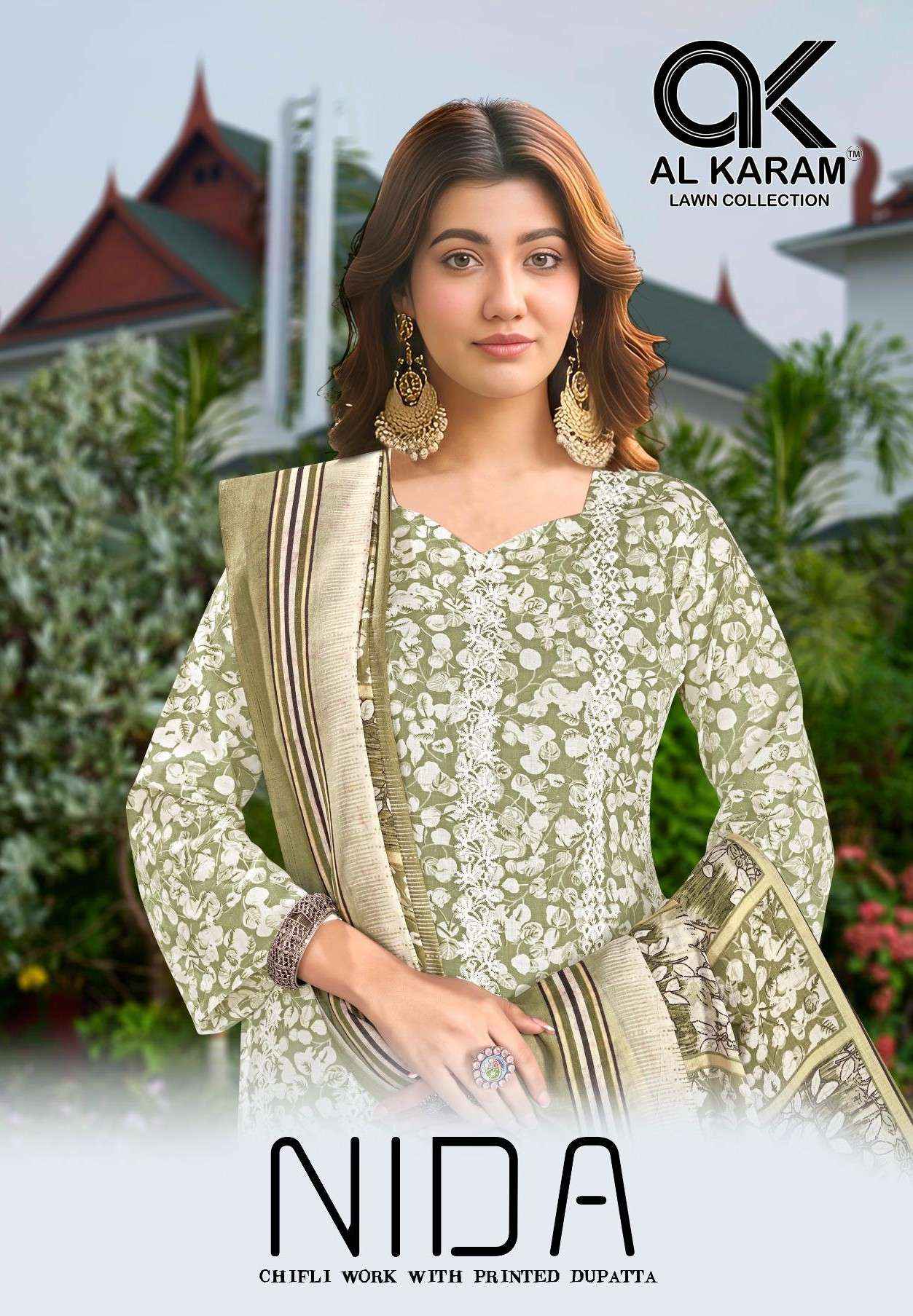 Al Karam Nida Pure Cotton Fancy Ladies Suit Salwar Kameez Wholesale Rate ( 4 Pcs Catalog )