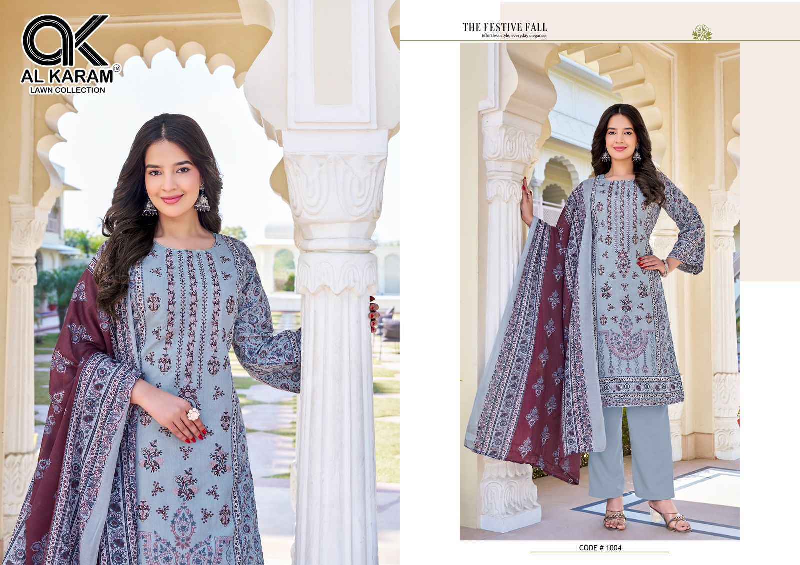 Al Karam Shezlin Reyon cotton Dress Material Wholesale Rate ( 6 Pcs Catalog )