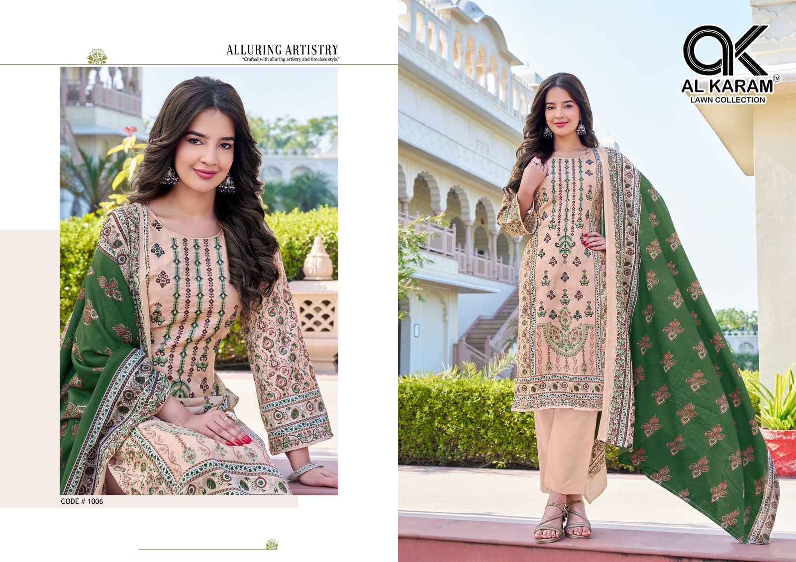 Al Karam Shezlin Reyon cotton Dress Material Wholesale Rate ( 6 Pcs Catalog )