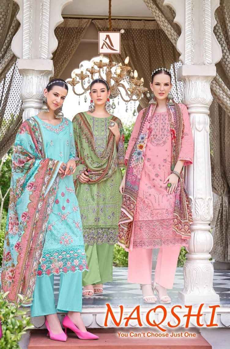 Alok Naqshi Cambric Lawn Salwar Kameez Wholesale Rate ( 8 Pcs Catalog )