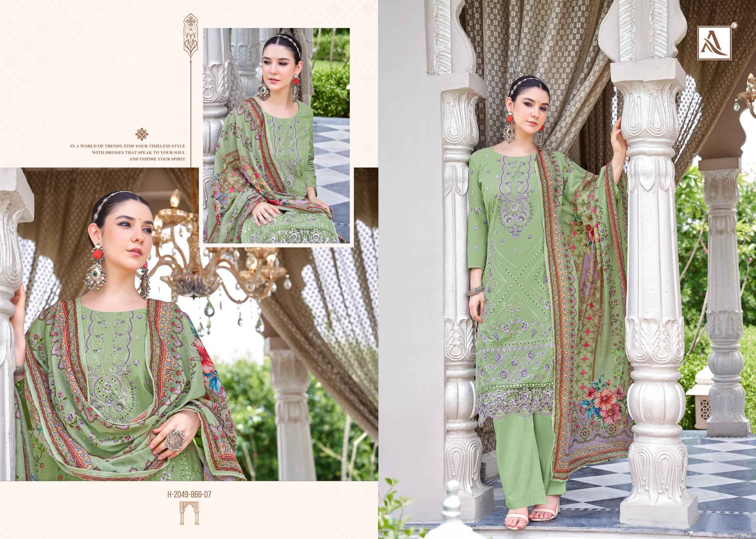 Alok Naqshi Cambric Lawn Salwar Kameez Wholesale Rate ( 8 Pcs Catalog )