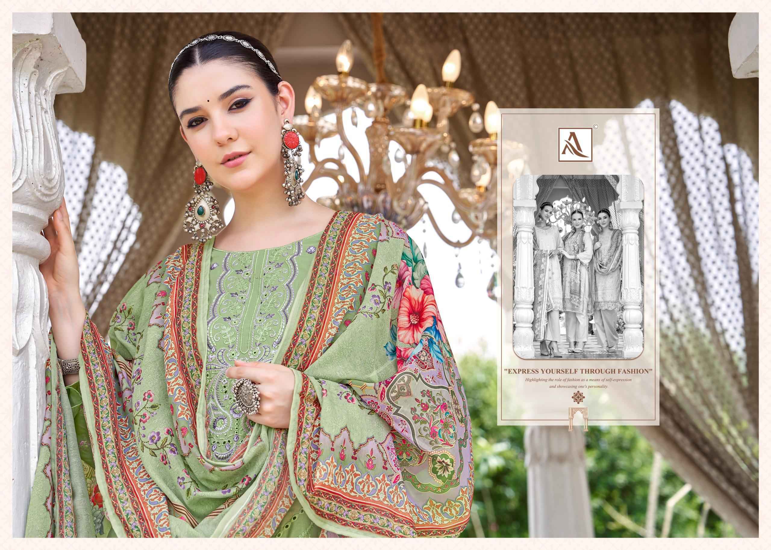 Alok Naqshi Cambric Lawn Salwar Kameez Wholesale Rate ( 8 Pcs Catalog )