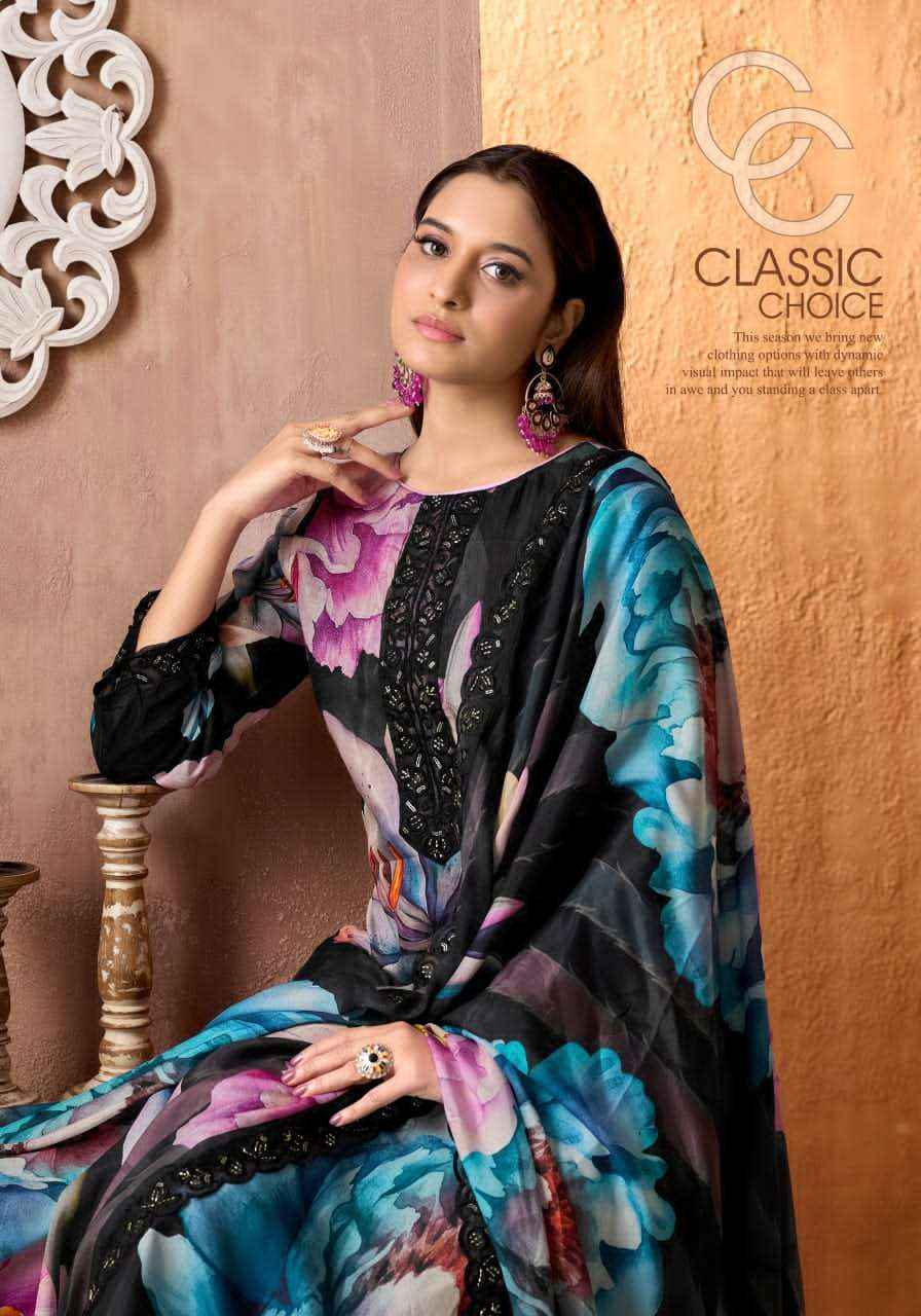Alok Suit Fariha Black Edition 5 Digital Printed Muslin Dress Wholesale Rate ( 6 Pcs Catalog )
