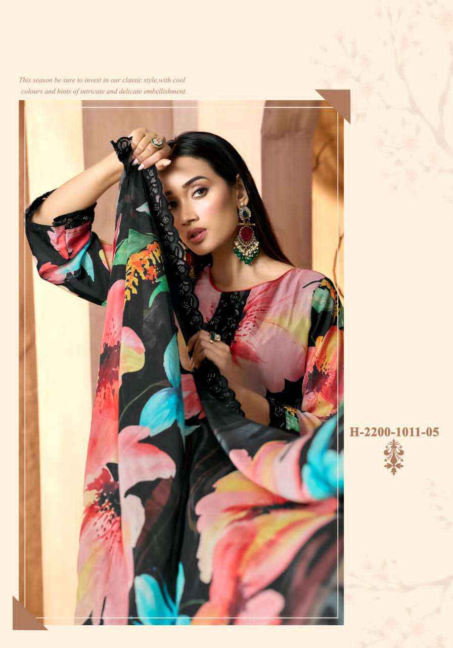 Alok Suit Fariha Black Edition 5 Digital Printed Muslin Dress Wholesale Rate ( 6 Pcs Catalog )