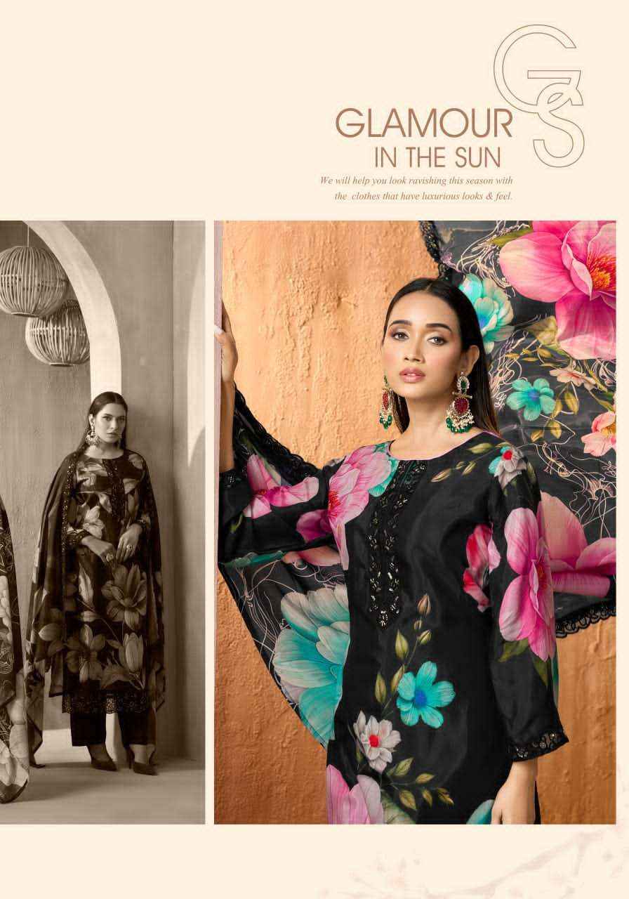 Alok Suit Fariha Black Edition 5 Digital Printed Muslin Dress Wholesale Rate ( 6 Pcs Catalog )