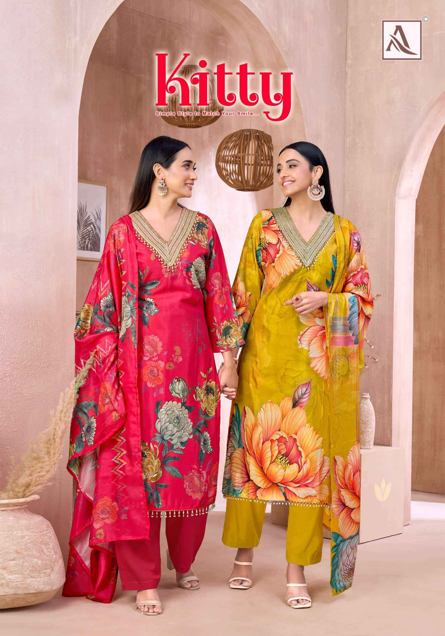 Alok Suit  Kitty Viscose Maslin Dress Material Online Shopping ( 8 pcs Catalogue )