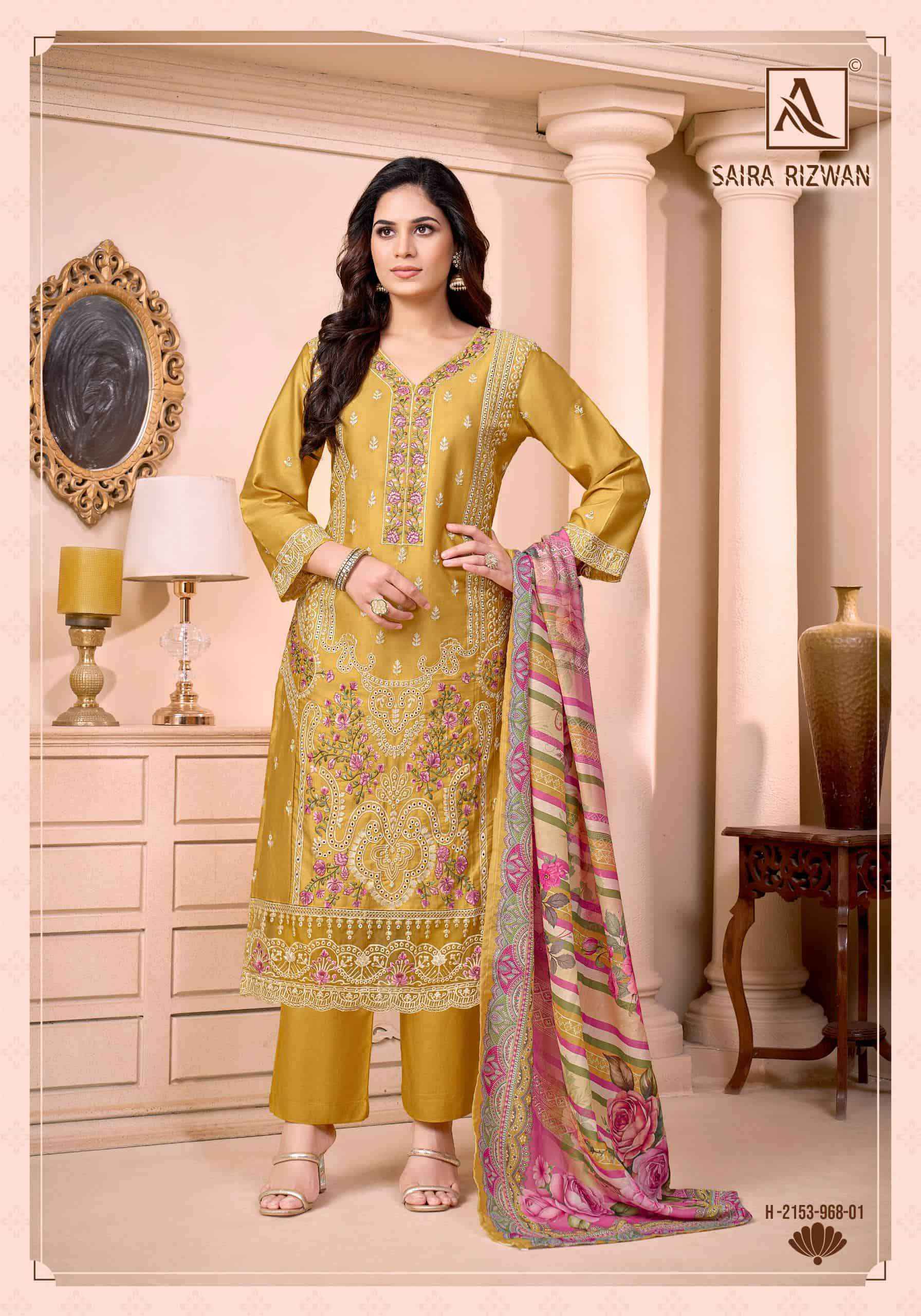 Jam Razwan Alok Suit Saira Rizwan Pure Jam Cotton Dress Material Surat Wholesaler