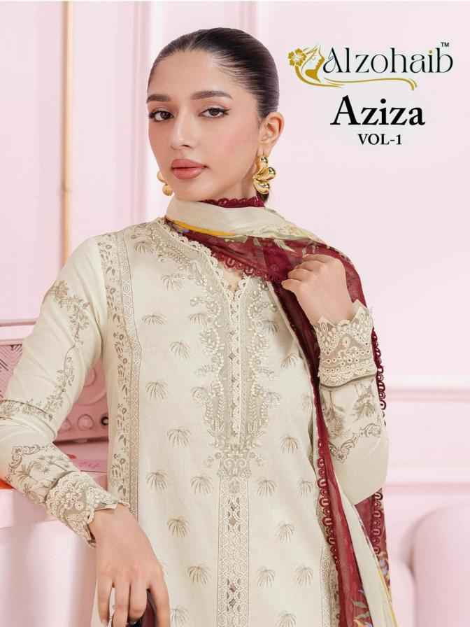 Alzohaib aziza vol 1 unique cotton pakistani Dress Material ( 4 Pcs Catalogue )