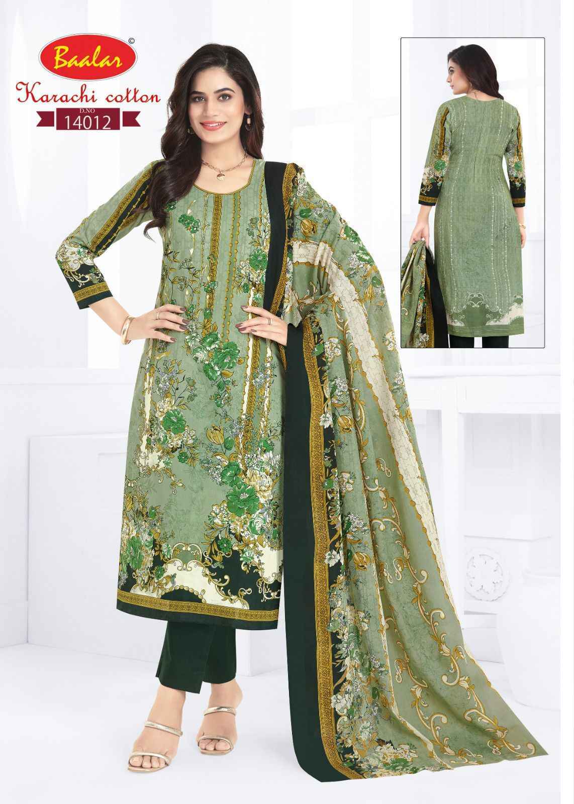 Baalar Karachi Cotton Vol 14 Lawn Cotton Salwar Kameez Wholesale Rate ( 13 Pcs Catalog )