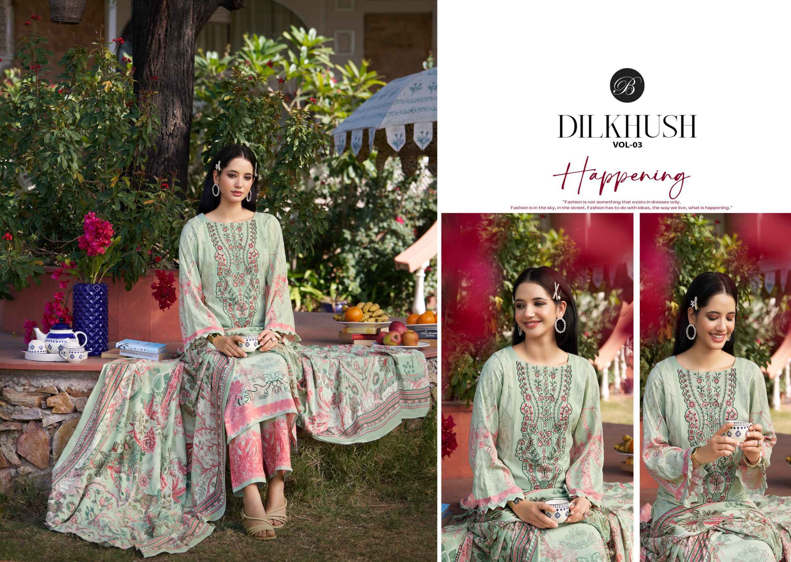 Belliza Designer Dilkhush Vol 3 Viscose Rayon Dress Material Wholesale Price ( 8 pcs Catalogue )