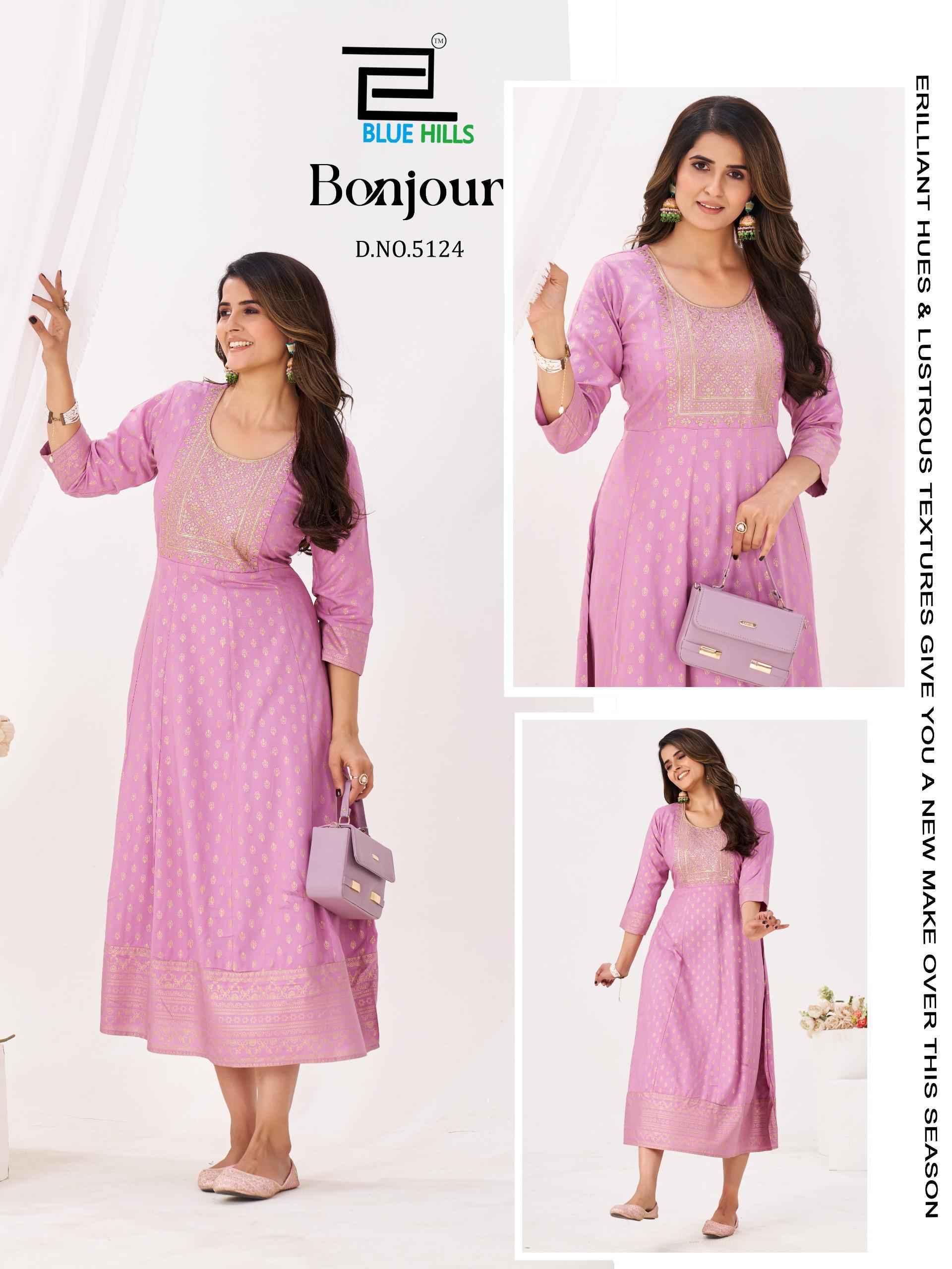 Blue Hills Bonjour Anarkali Rayon Kurti Set Wholesale Rate ( 6 Pcs Catalog )