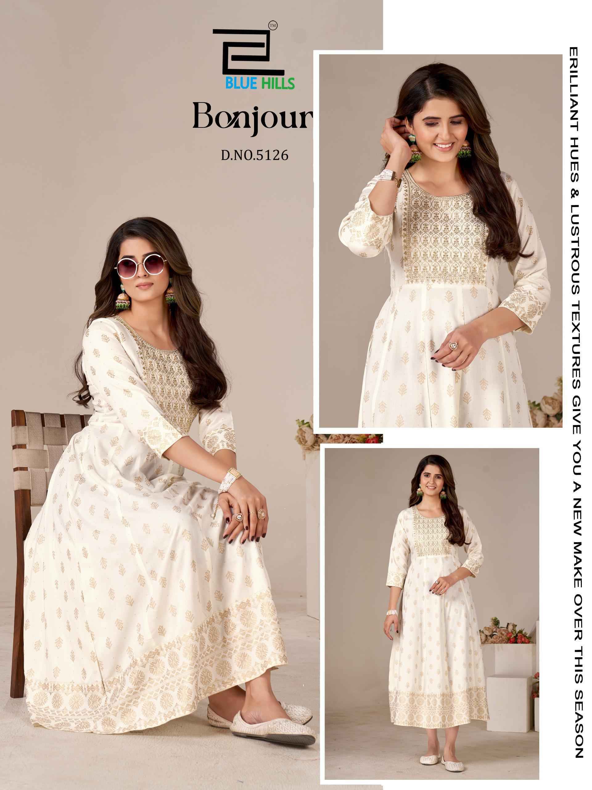 Blue Hills Bonjour Anarkali Rayon Kurti Set Wholesale Rate ( 6 Pcs Catalog )