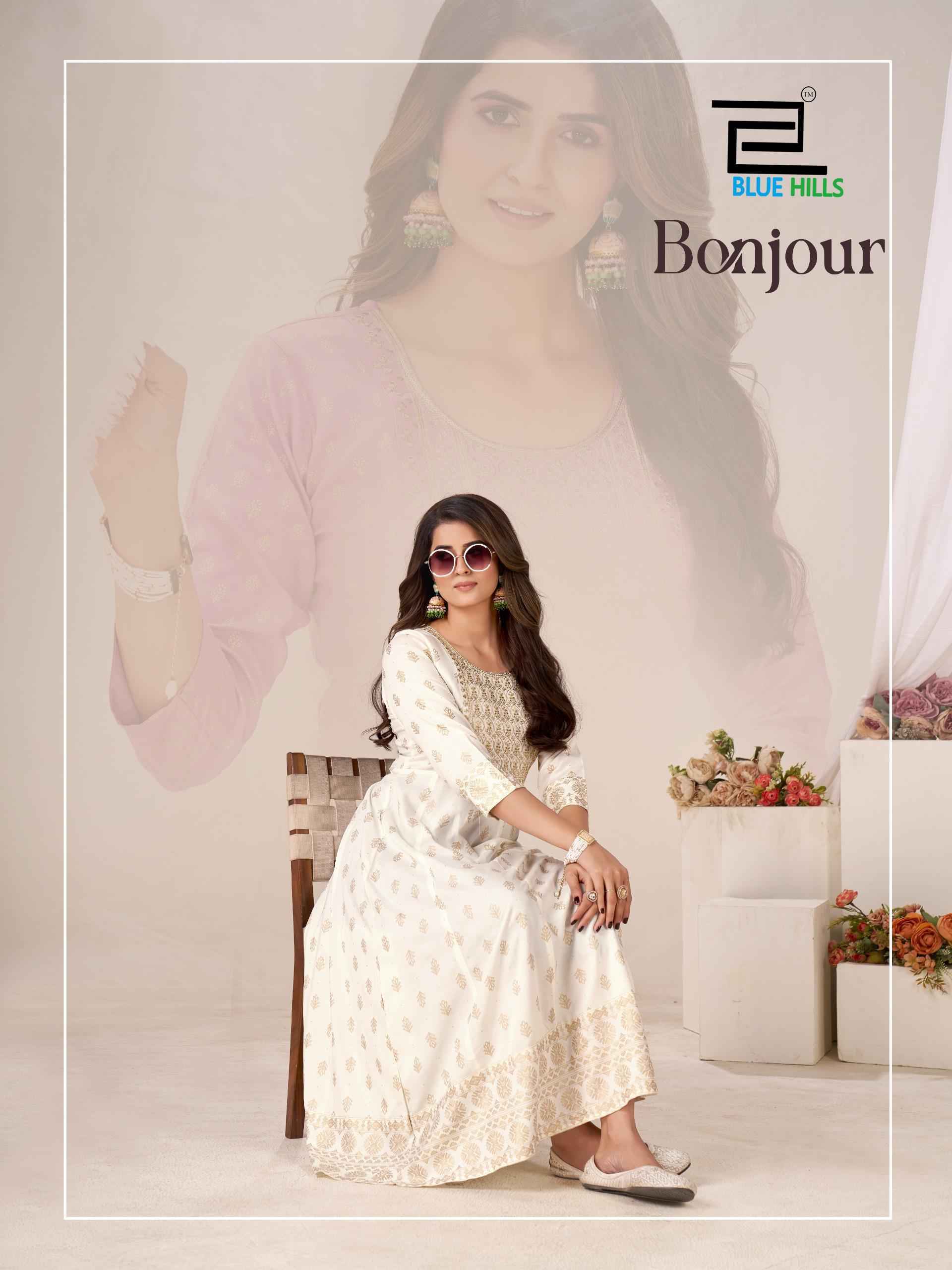 Blue Hills Bonjour Anarkali Rayon Kurti Set Wholesale Rate ( 6 Pcs Catalog )