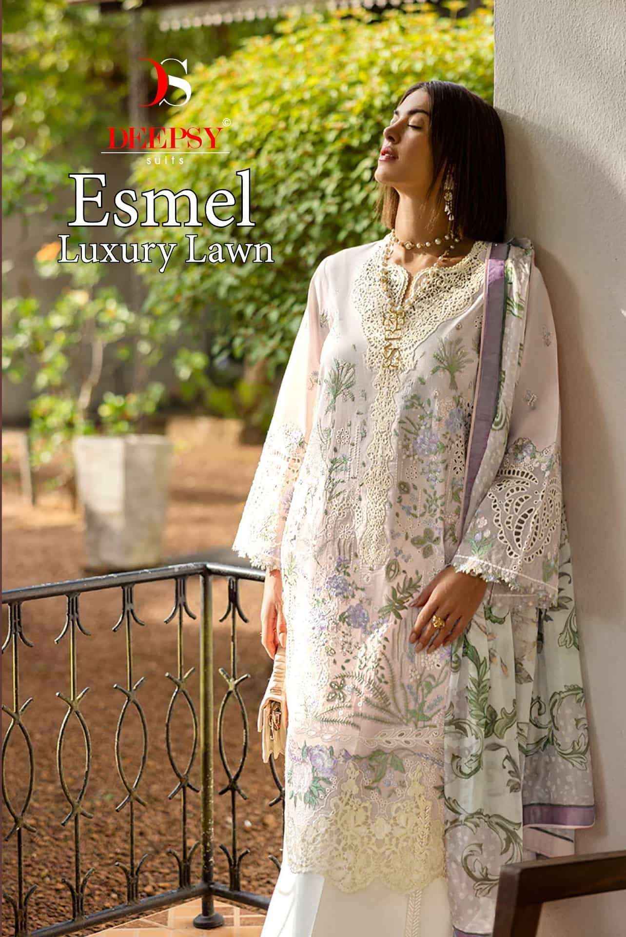 Deepsy Esmel Luxury Lawn Pure Cotton Pakistani Salwar Kameez Wholesale Rate ( 6 Pcs Catalog )