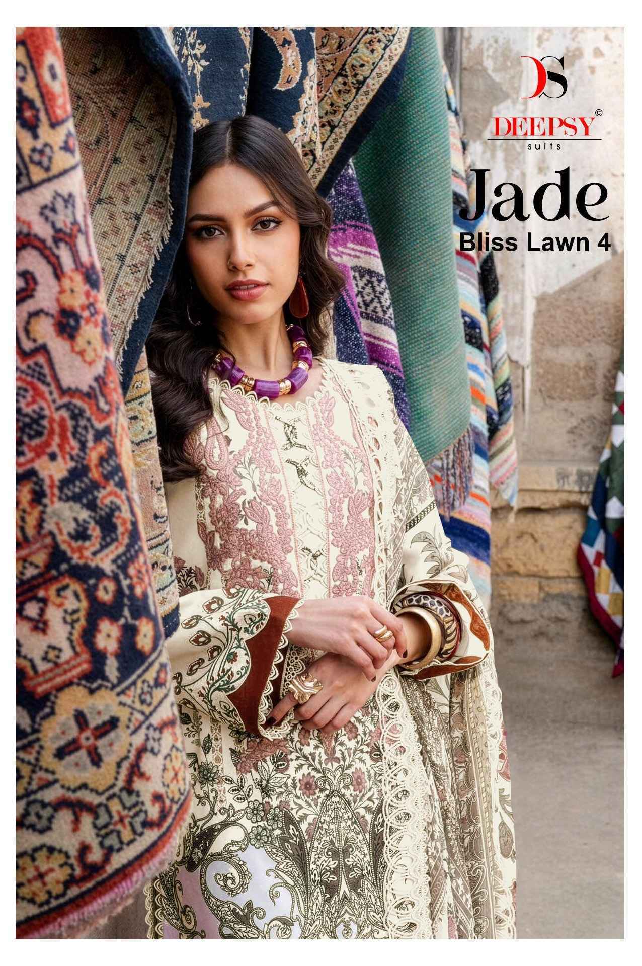 Deepsy Jade Bliss Lawn Vol 4 Cotton Salwar Kameez Wholesale Rate ( 8 Pcs Catalog )