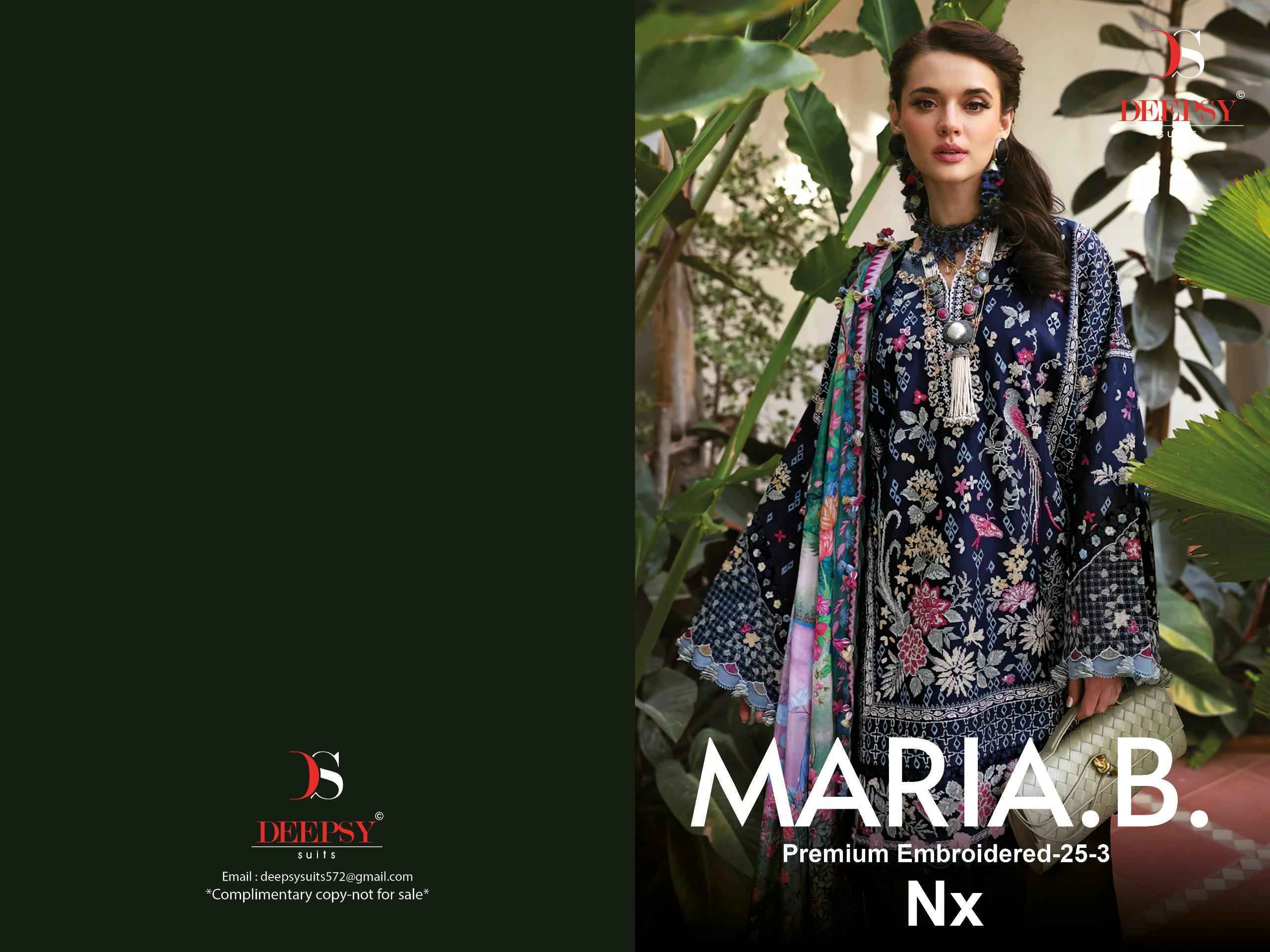 Deepsy Maria B Premium Embroidered 25 -3 Nx Cotton Dress Material ( 2 pcs Catalogue )