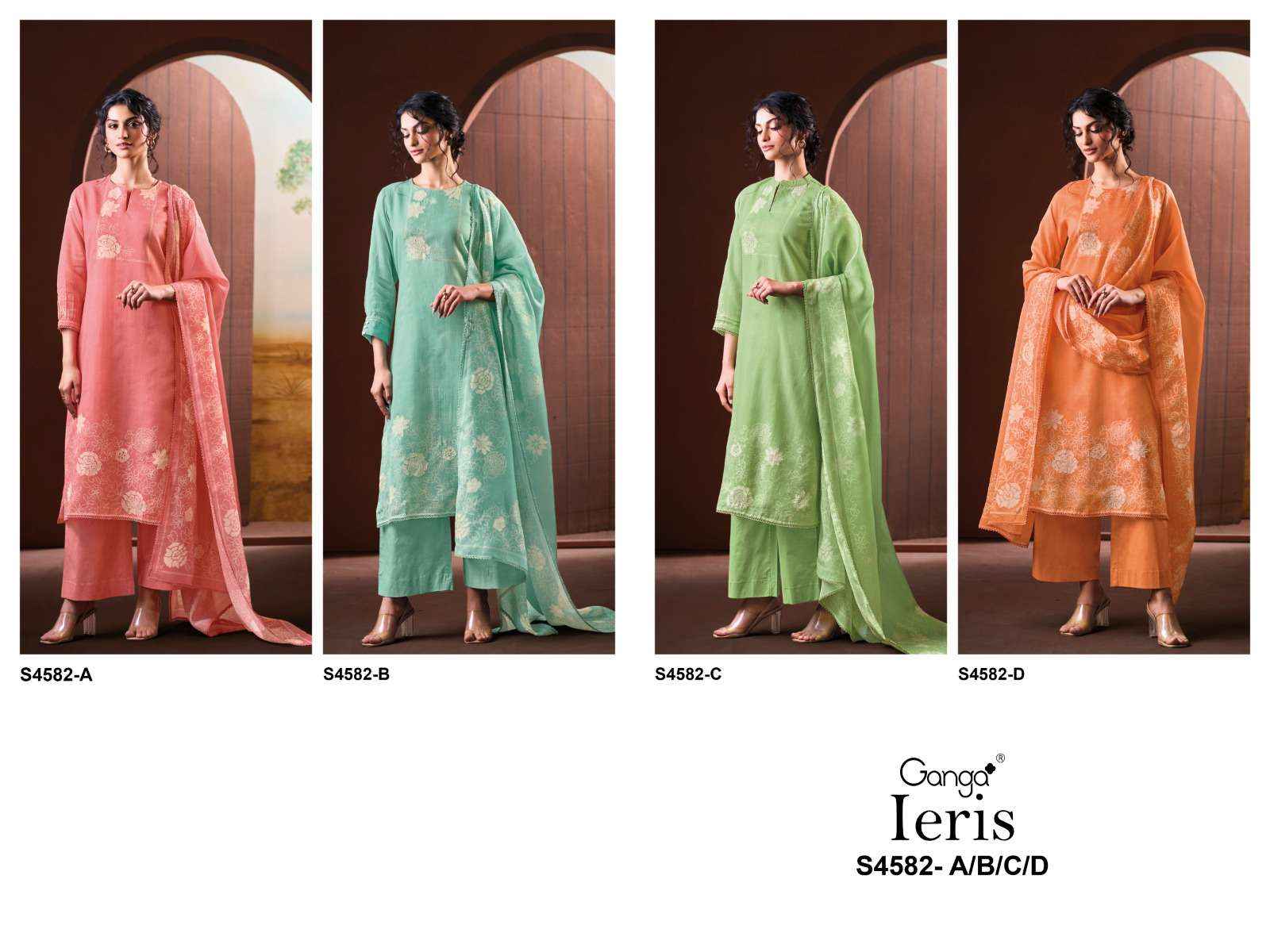Ganga Fashion Ieris 4582 Premium Design Salwar Kameez Wholesale Rate ( 4 Pcs Catalog )