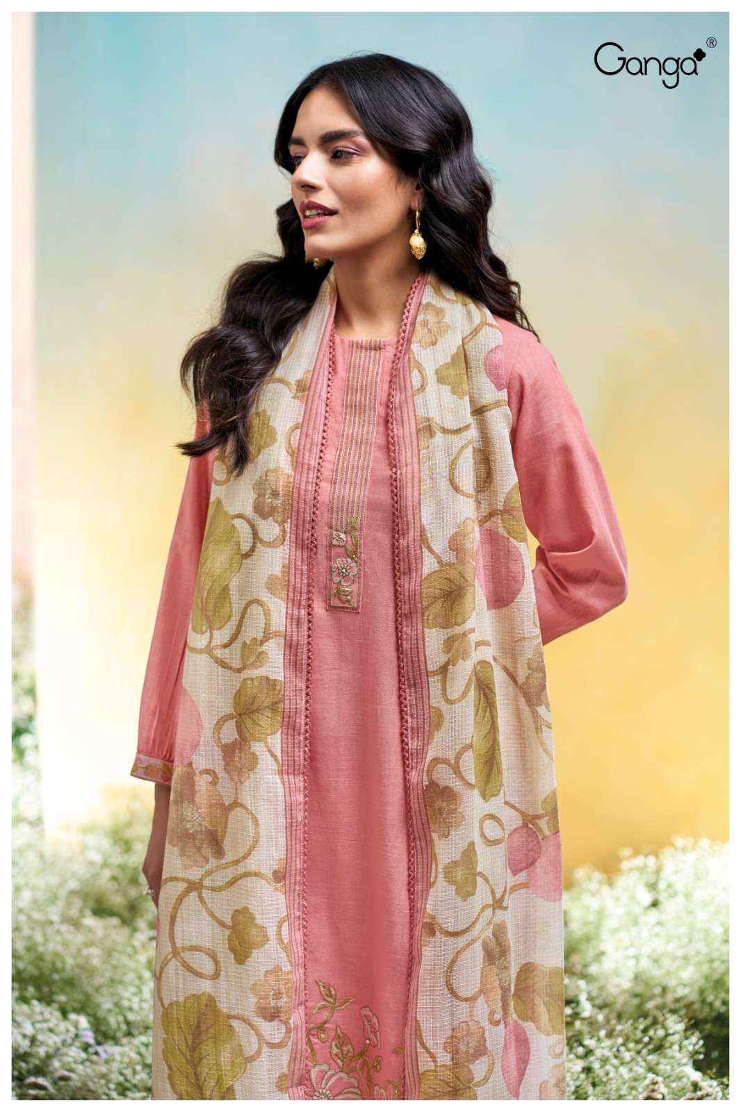 Ganga Fashion Isuri 3674 Premium Cotton Linen Suit Summer Wholesale Rate ( 4 Pcs Catalog )