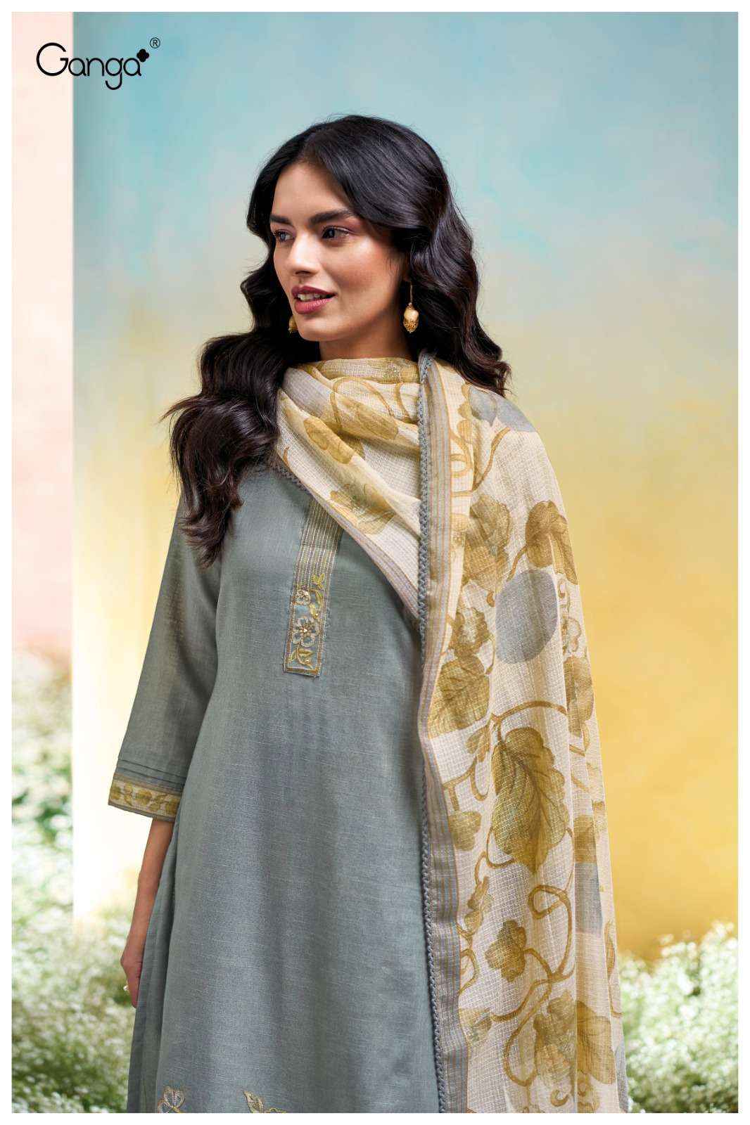 Ganga Fashion Isuri 3674 Premium Cotton Linen Suit Summer Wholesale Rate ( 4 Pcs Catalog )