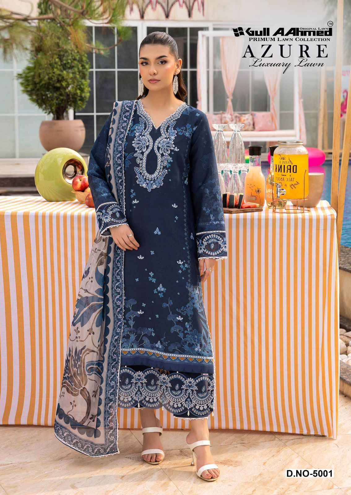 Gull Aahmed Azure Vol 5 Cambric Cotton Salwar Kameez  Wholesale Rate ( 6 Pcs Catalog )