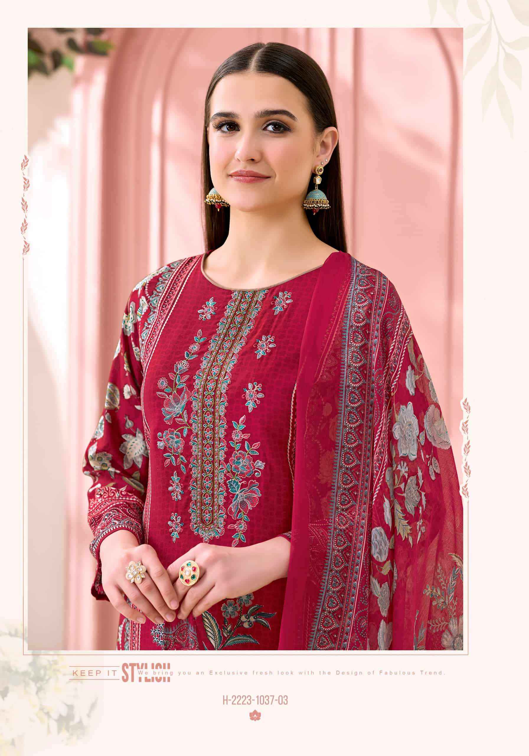 Harshit Bisma Fancy Viscose Rayon Salwar Kameez Wholesale Rate ( 6 Pcs Catalog )