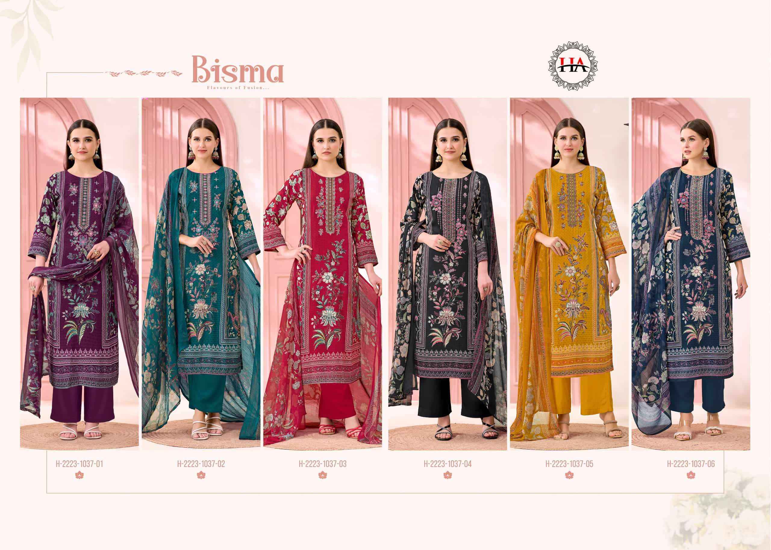 Harshit Bisma Fancy Viscose Rayon Salwar Kameez Wholesale Rate ( 6 Pcs Catalog )