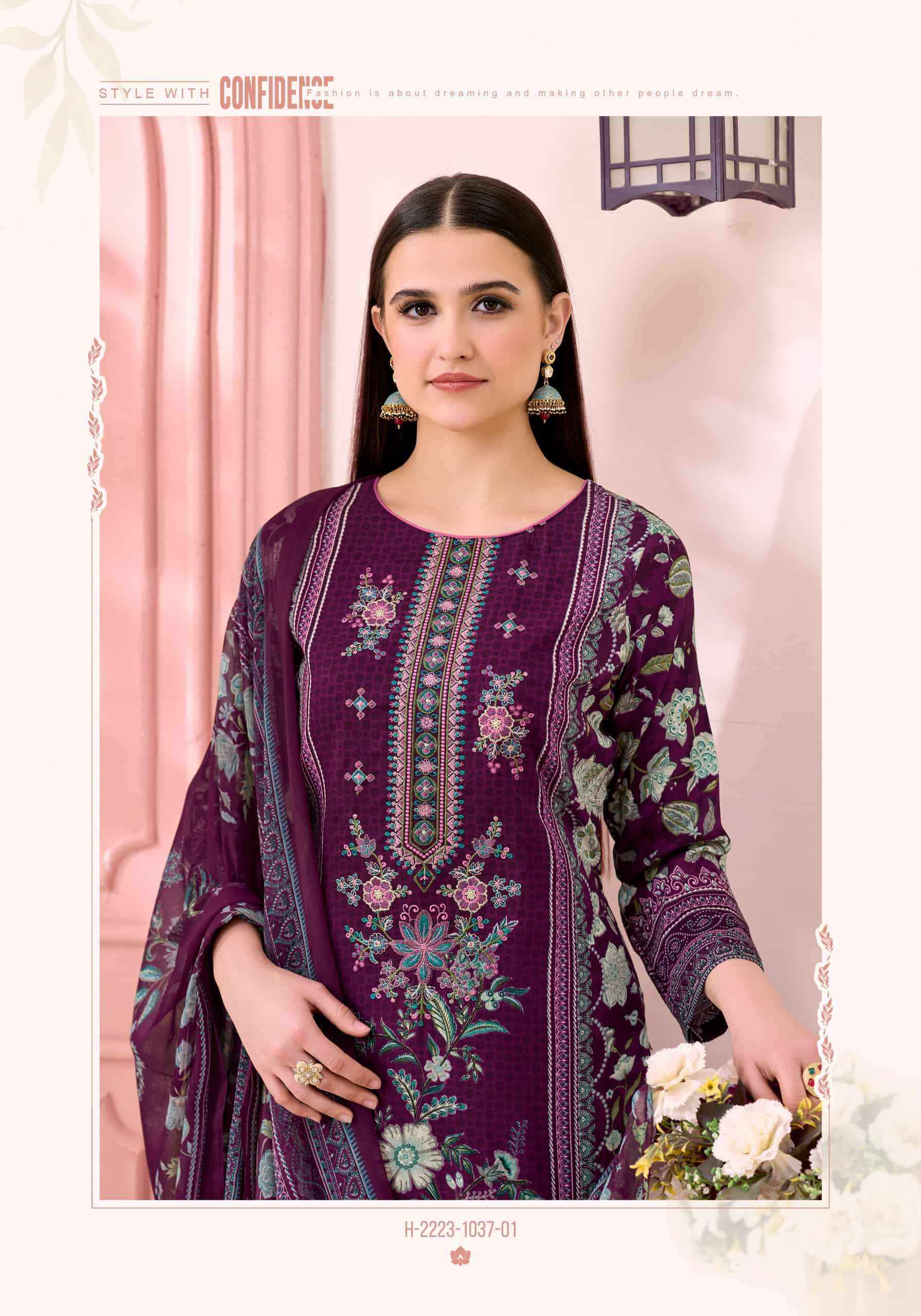 Harshit Bisma Fancy Viscose Rayon Salwar Kameez Wholesale Rate ( 6 Pcs Catalog )