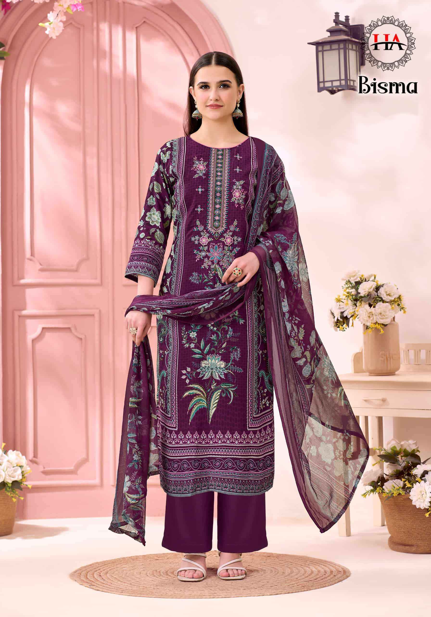 Harshit Bisma Fancy Viscose Rayon Salwar Kameez Wholesale Rate ( 6 Pcs Catalog )